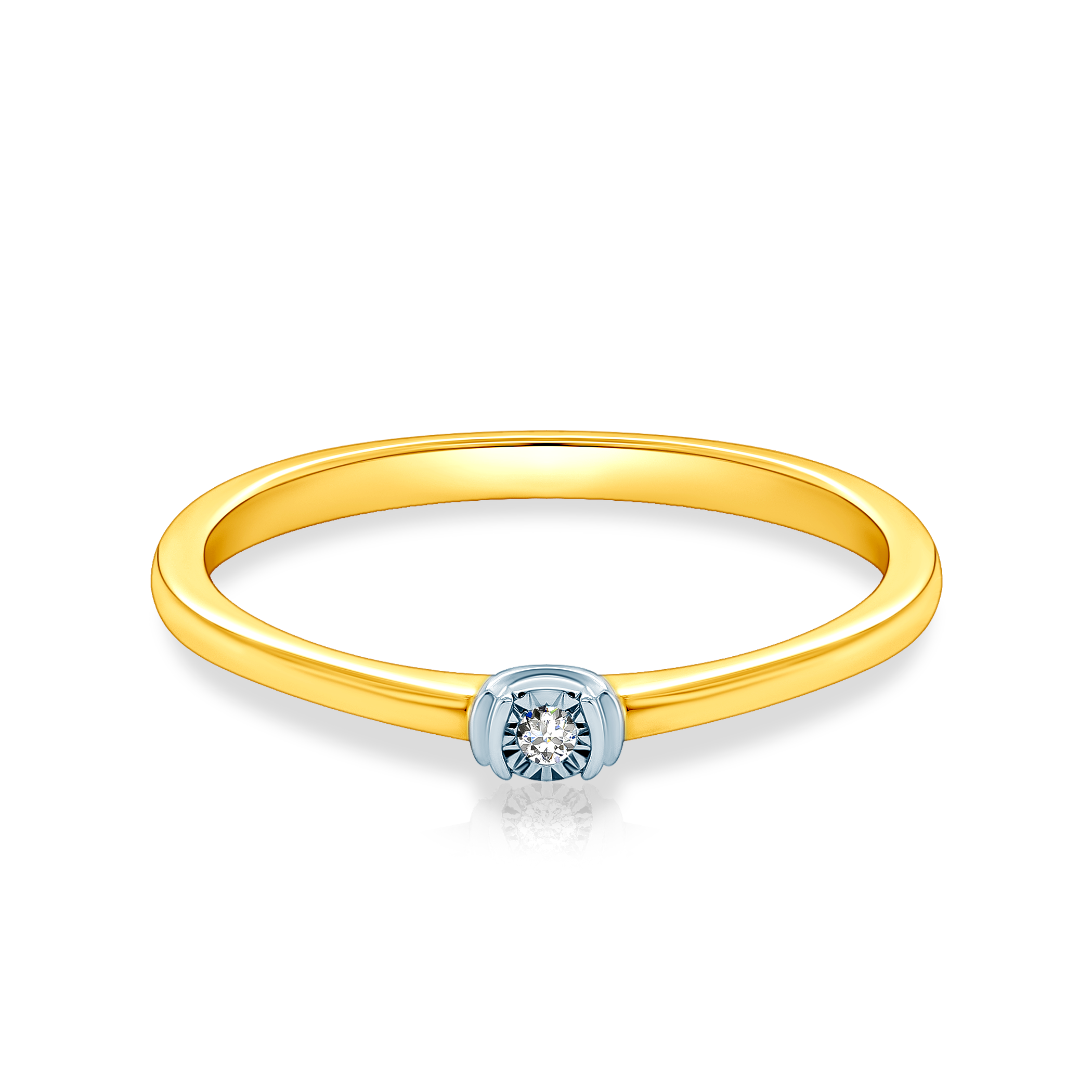 Pierścionek zaręczynowy SAVICKI: dwukolorowe złoto, diament