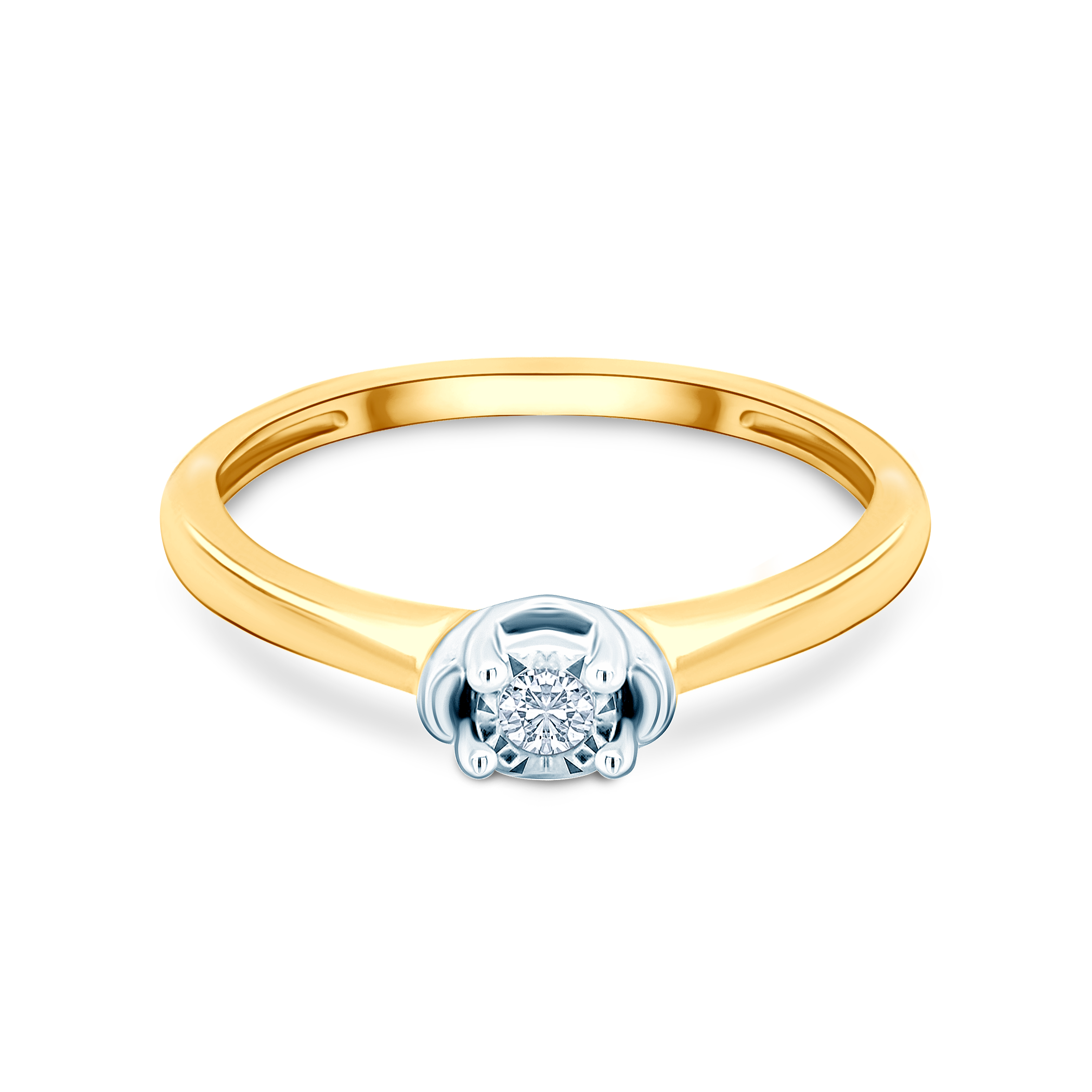 Pierścionek zaręczynowy SAVICKI: dwukolorowe złoto, diament