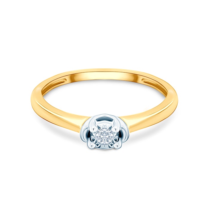 Pierścionek zaręczynowy SAVICKI: dwukolorowe złoto, diament