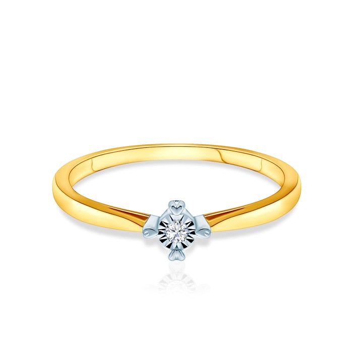 Pierścionek zaręczynowy SAVICKI: dwukolorowe złoto, diament