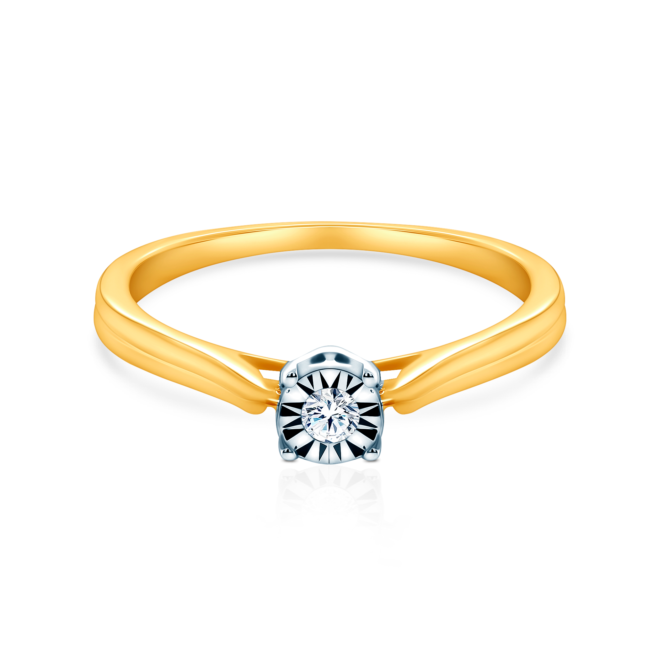 Pierścionek zaręczynowy SAVICKI: dwukolorowe złoto, diament