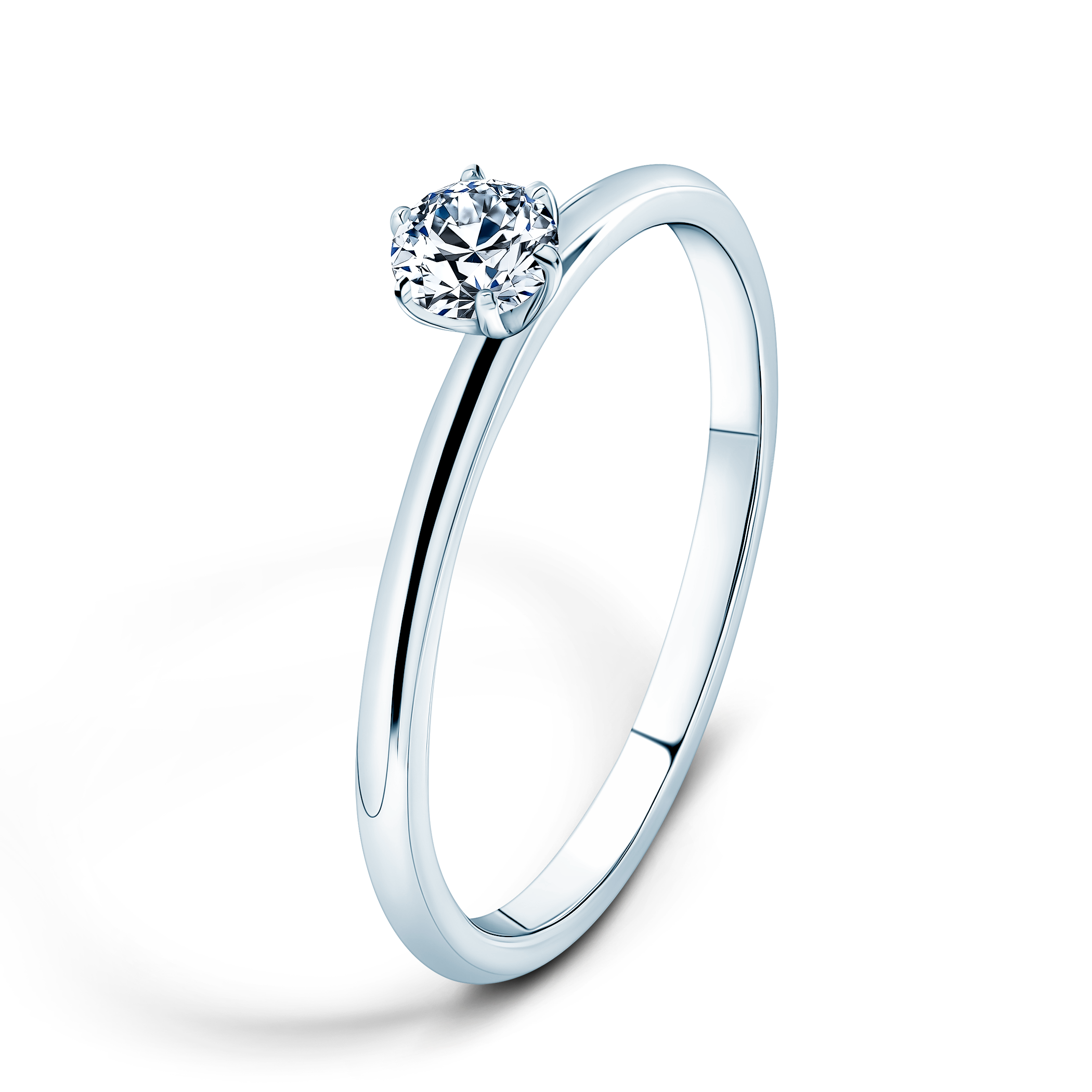 Pierścionek zaręczynowy SAVICKI: białe złoto, diament