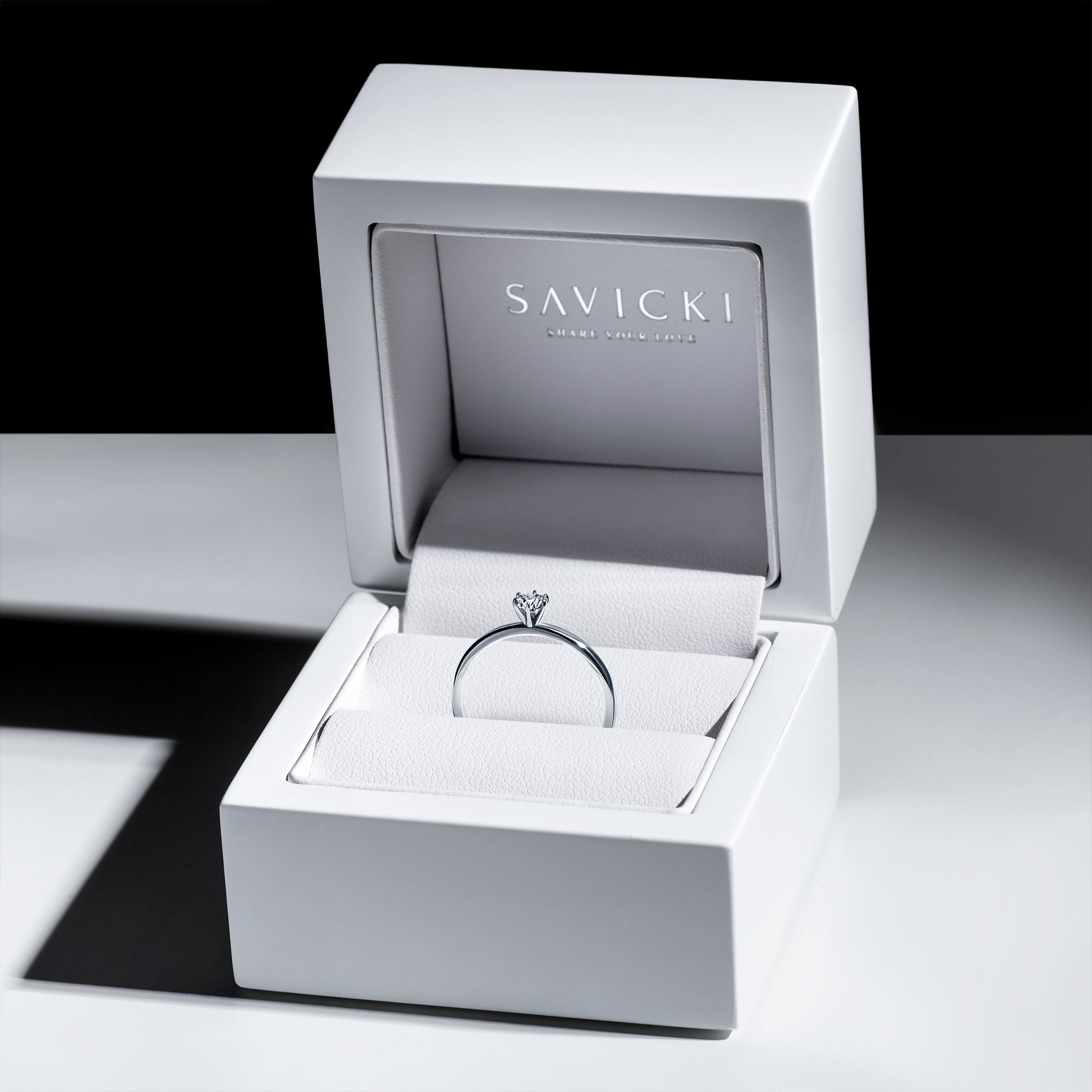 Verlobungsring SAVICKI: Weißgold, Diamant