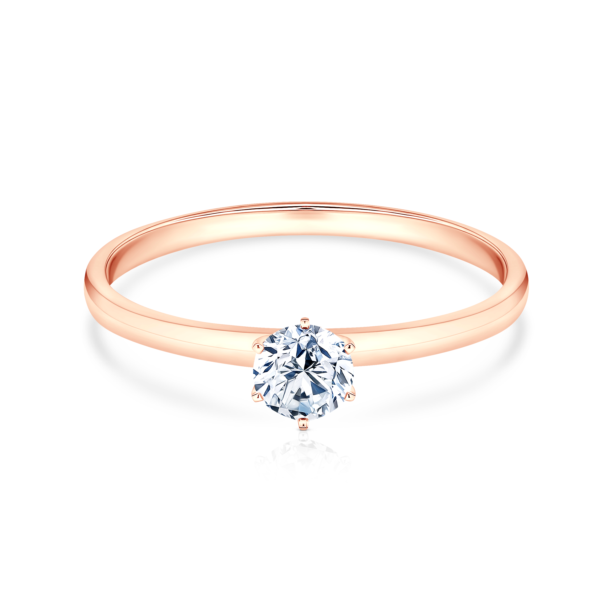 Zásnubní prsten SAVICKI: růžové zlato, diamant