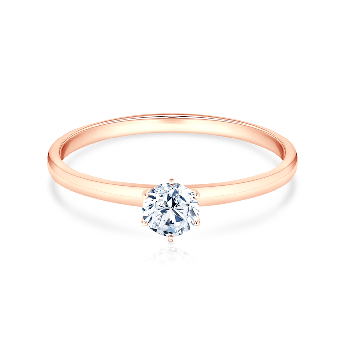 Zásnubný prsteň SAVICKI: ružové zlato, diamant