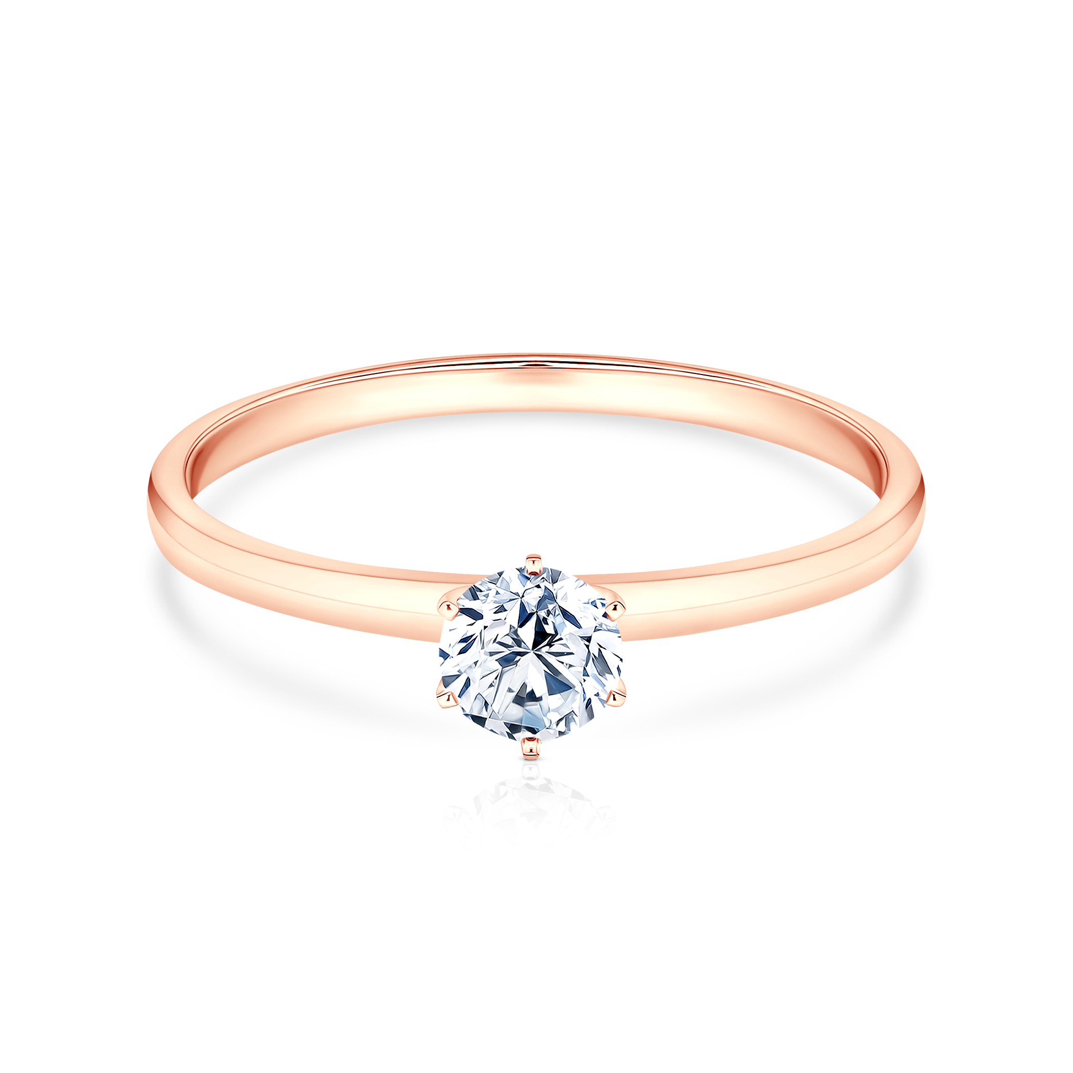 Pierścionek zaręczynowy SAVICKI: różowe złoto, diament