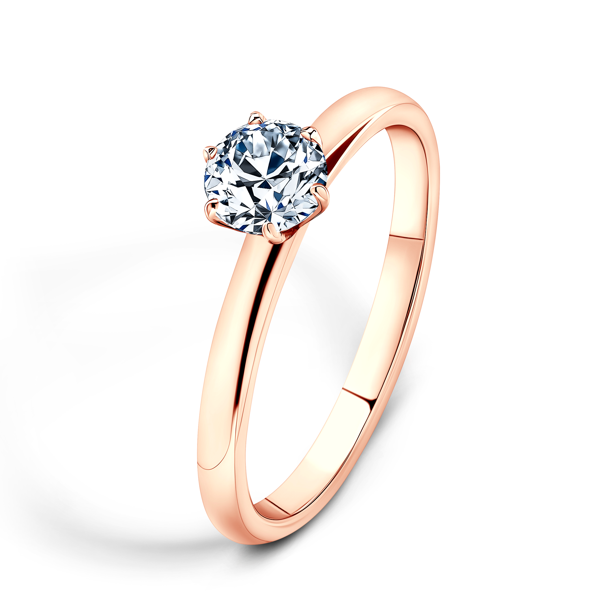 Pierścionek zaręczynowy SAVICKI: różowe złoto, diament