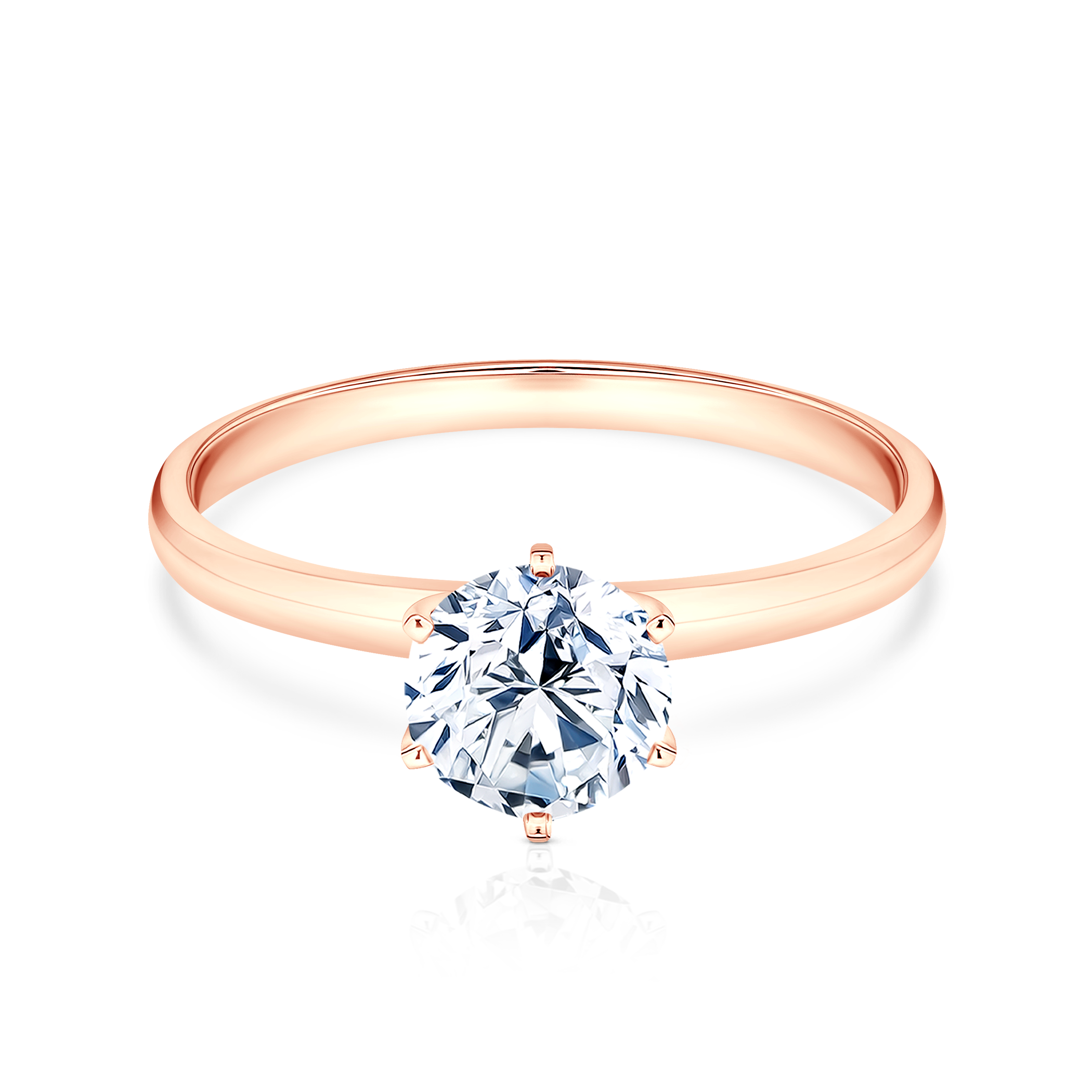 Pierścionek zaręczynowy SAVICKI: różowe złoto, diament