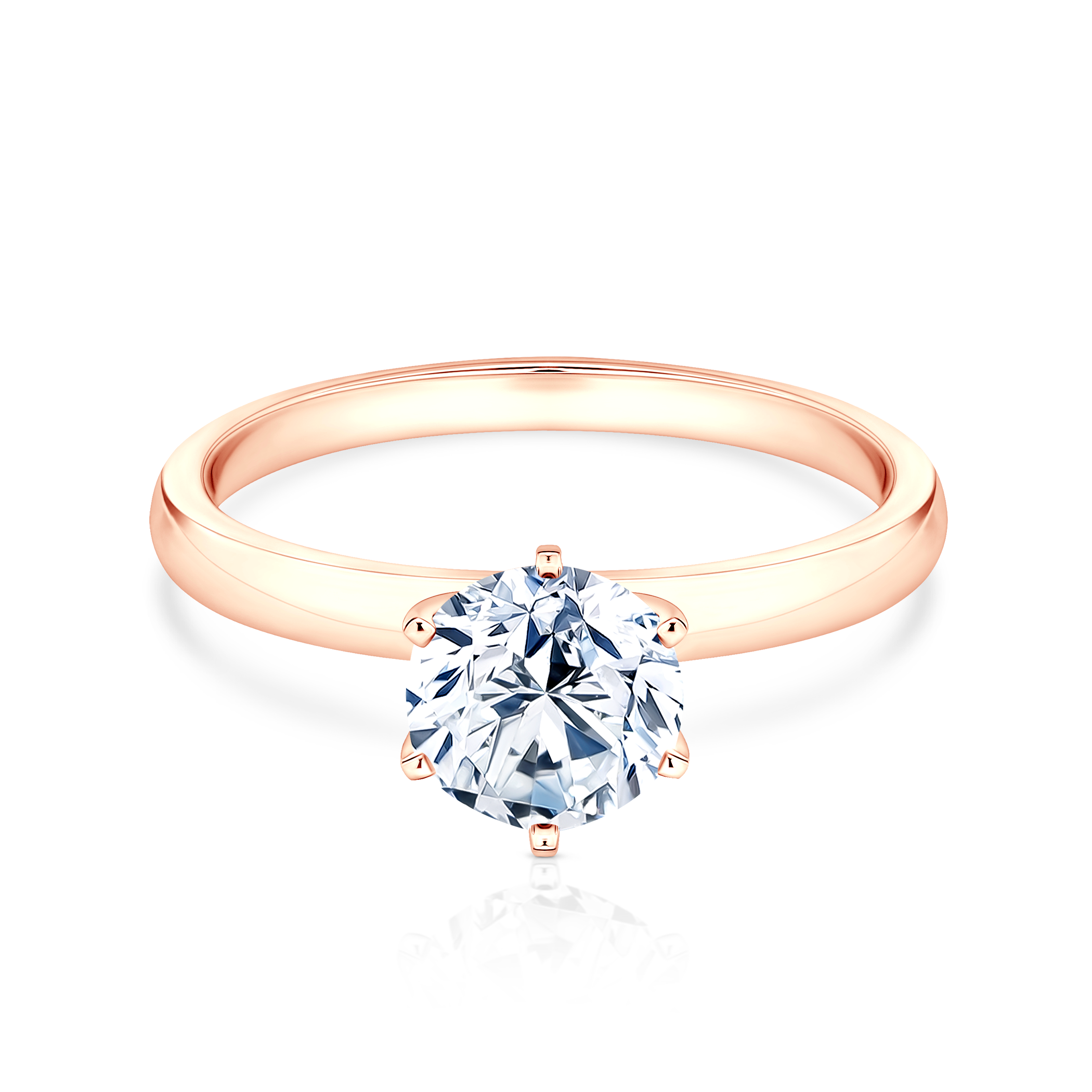 Pierścionek zaręczynowy SAVICKI: różowe złoto, diament