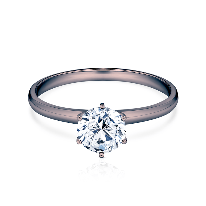 Pierścionek zaręczynowy SAVICKI: czarne złoto, diament