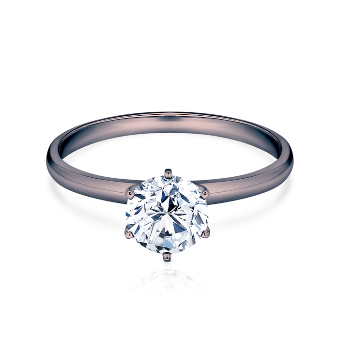 Zásnubní prsten SAVICKI: černé zlato, diamant