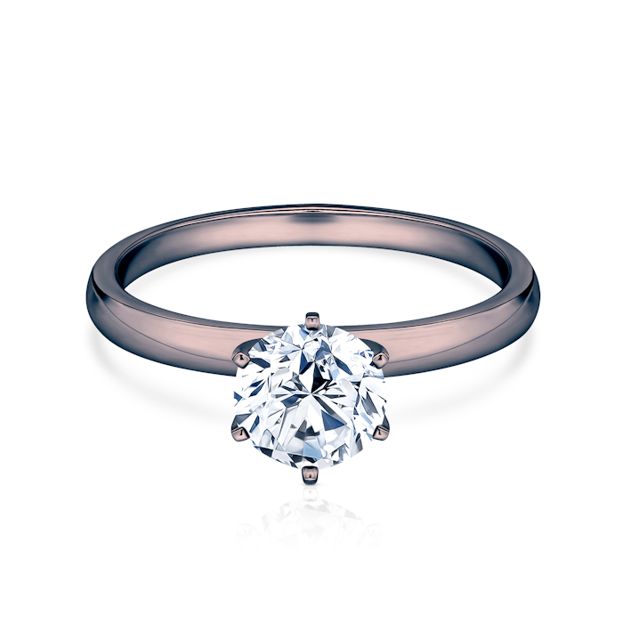 Zásnubný prsteň SAVICKI: čierne zlato, diamant