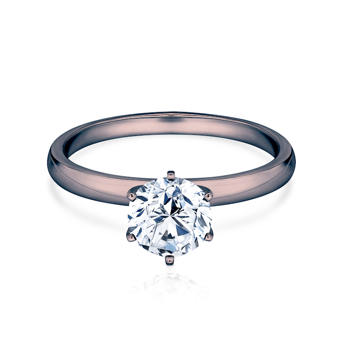 Zásnubní prsten SAVICKI: černé zlato, diamant