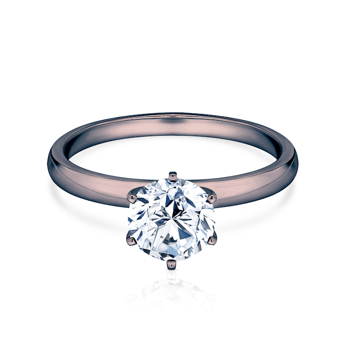 Pierścionek zaręczynowy SAVICKI: czarne złoto, diament