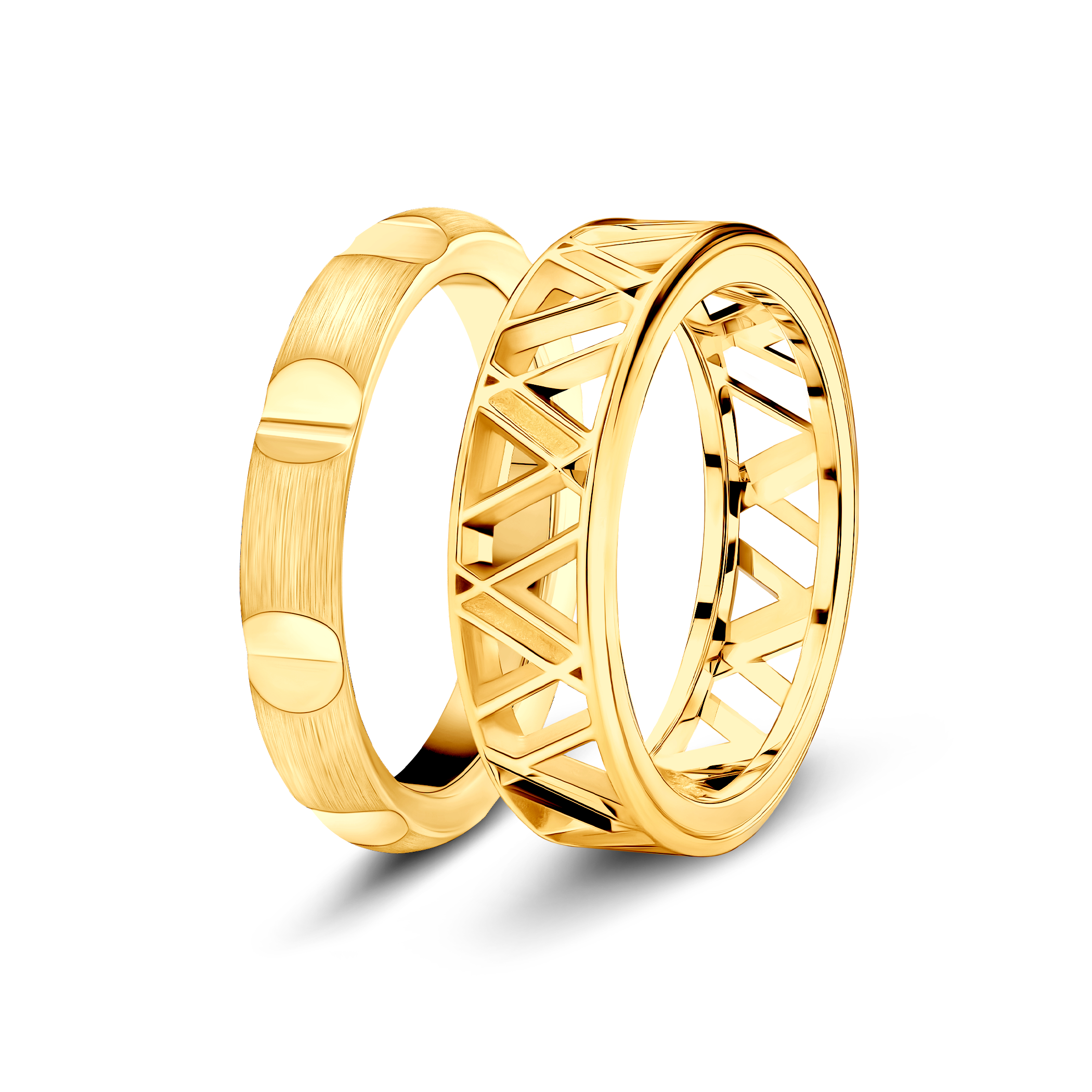 Obrączki partnerskie Sign of Love®: złote, półokrągła 3,5mm i płaska 5,5mm - 4