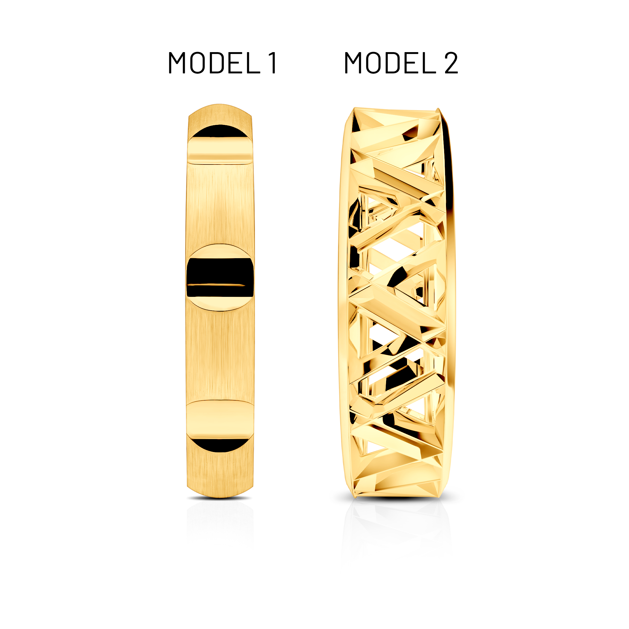 Obrączki partnerskie Sign of Love®: złote, półokrągła 3,5mm i płaska 5,5mm - 5