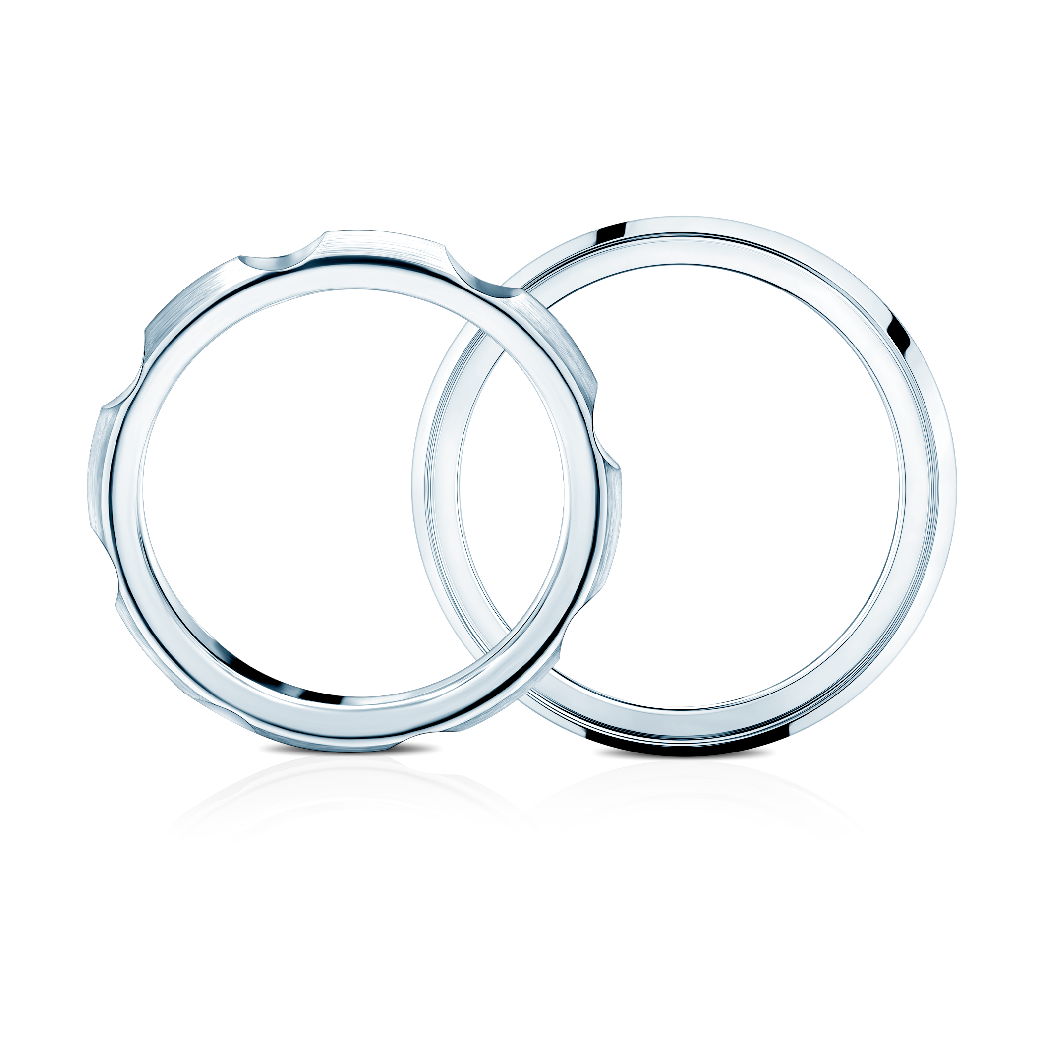 Partnerringe Sign of Love®: Weißgold, halbrund 3,5 mm und flach 5,5 mm