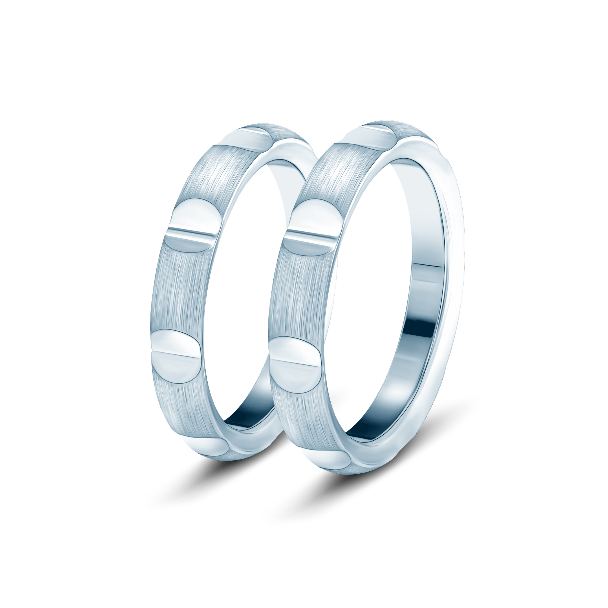 Obrączki partnerskie Sign of Love®: białe złoto, półokrągłe 3,5mm