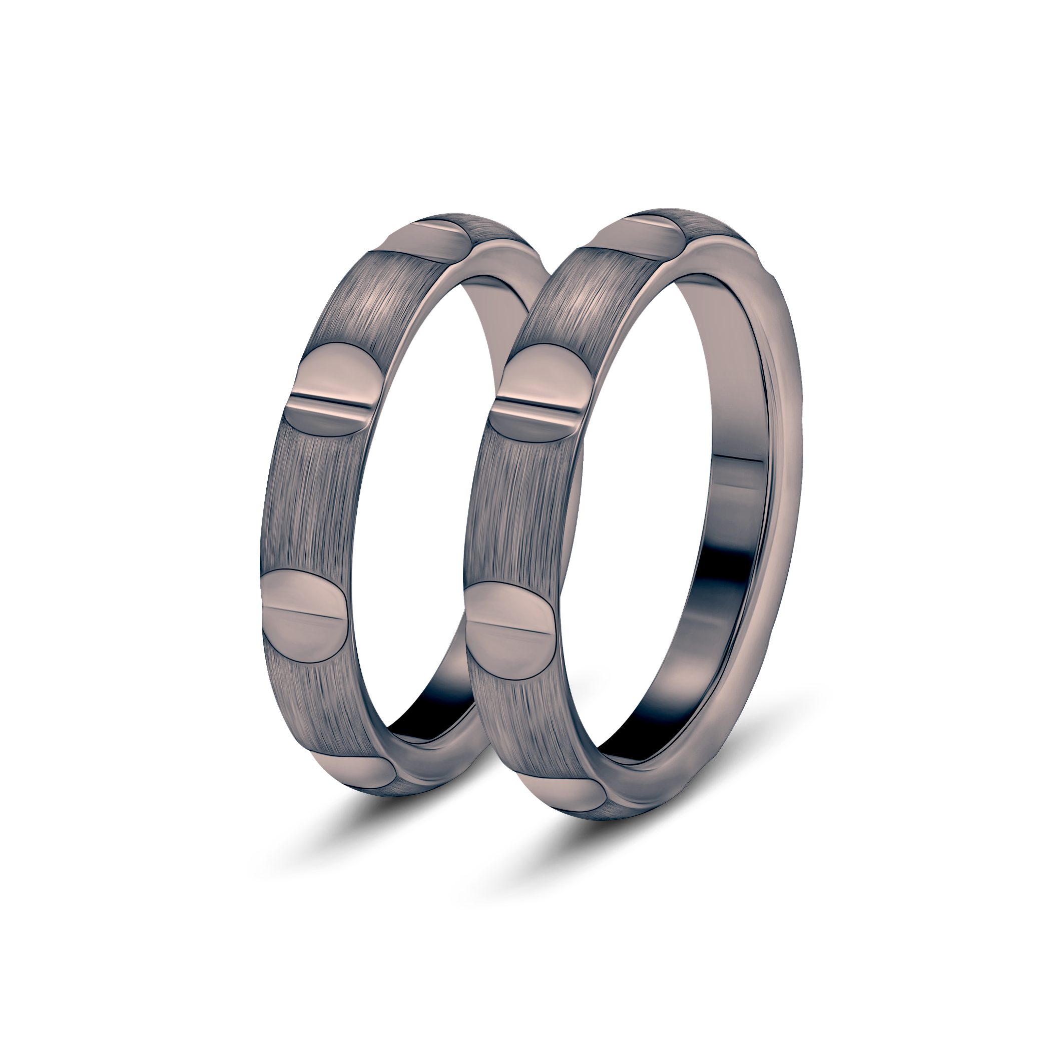 Obrączki partnerskie Sign of Love®: czarne złoto, półokrągłe 3,5mm