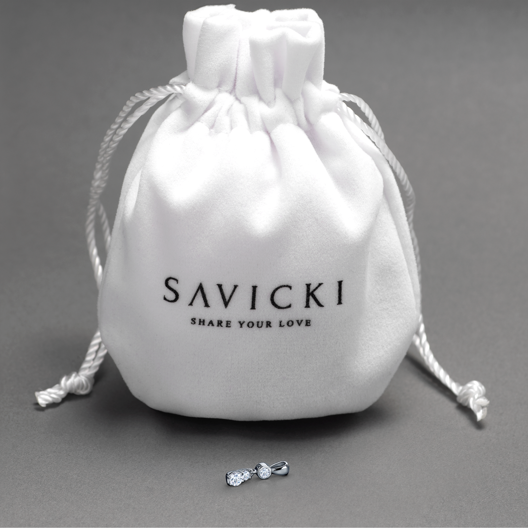 Zawieszka Dream: białe złoto, diament - 4