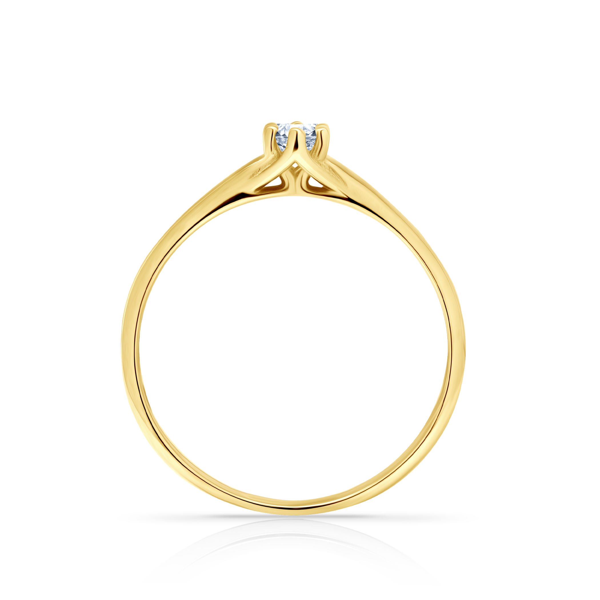 Pierścionek zaręczynowy SAVICKI: złoty, diament