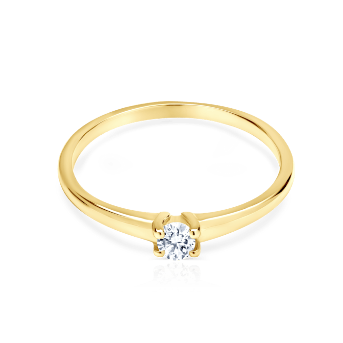 Zásnubný prsteň SAVICKI: žlté zlato, diament