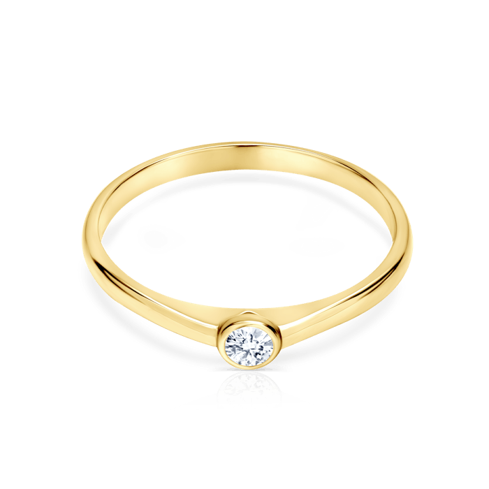 Zásnubný prsteň SAVICKI: žlté zlato, diament