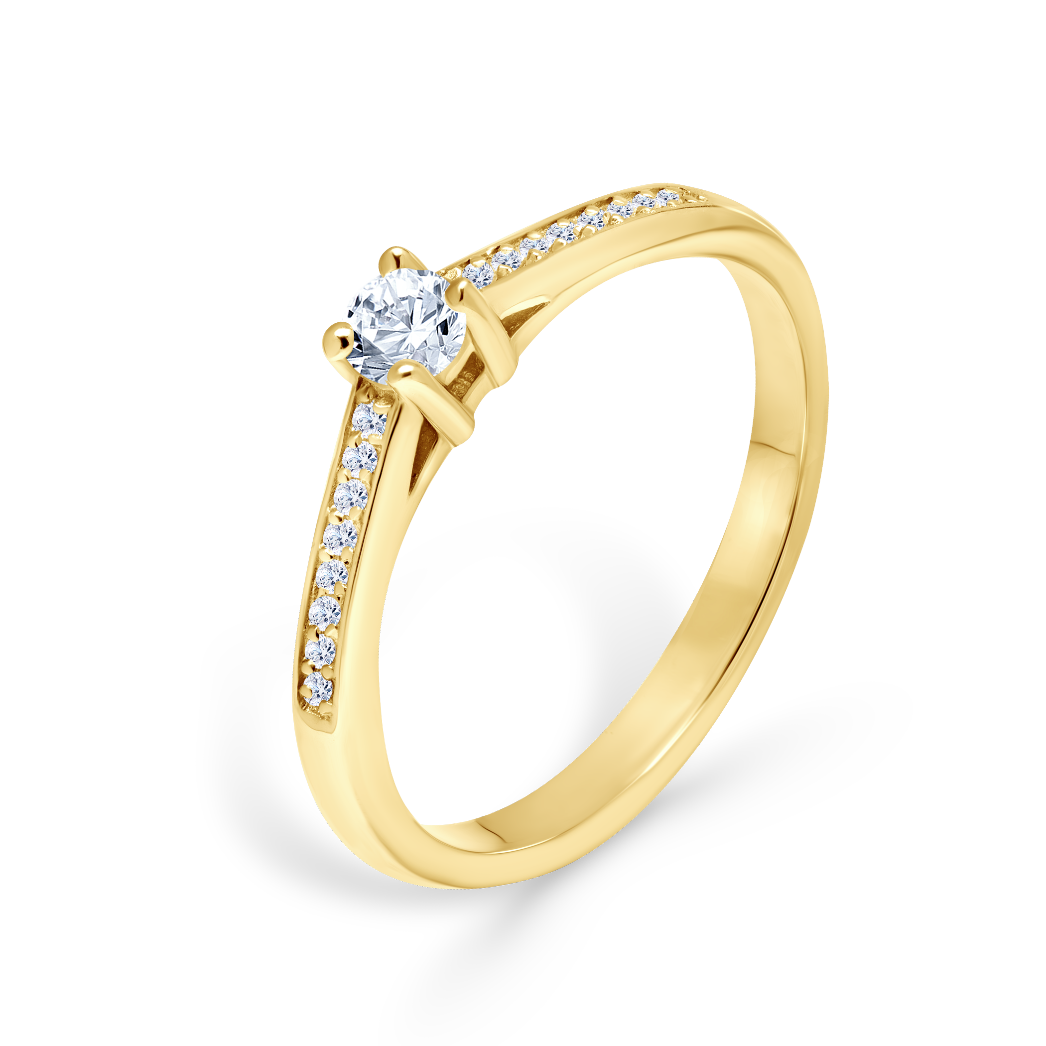 Pierścionek zaręczynowy SAVICKI: złoty, diament