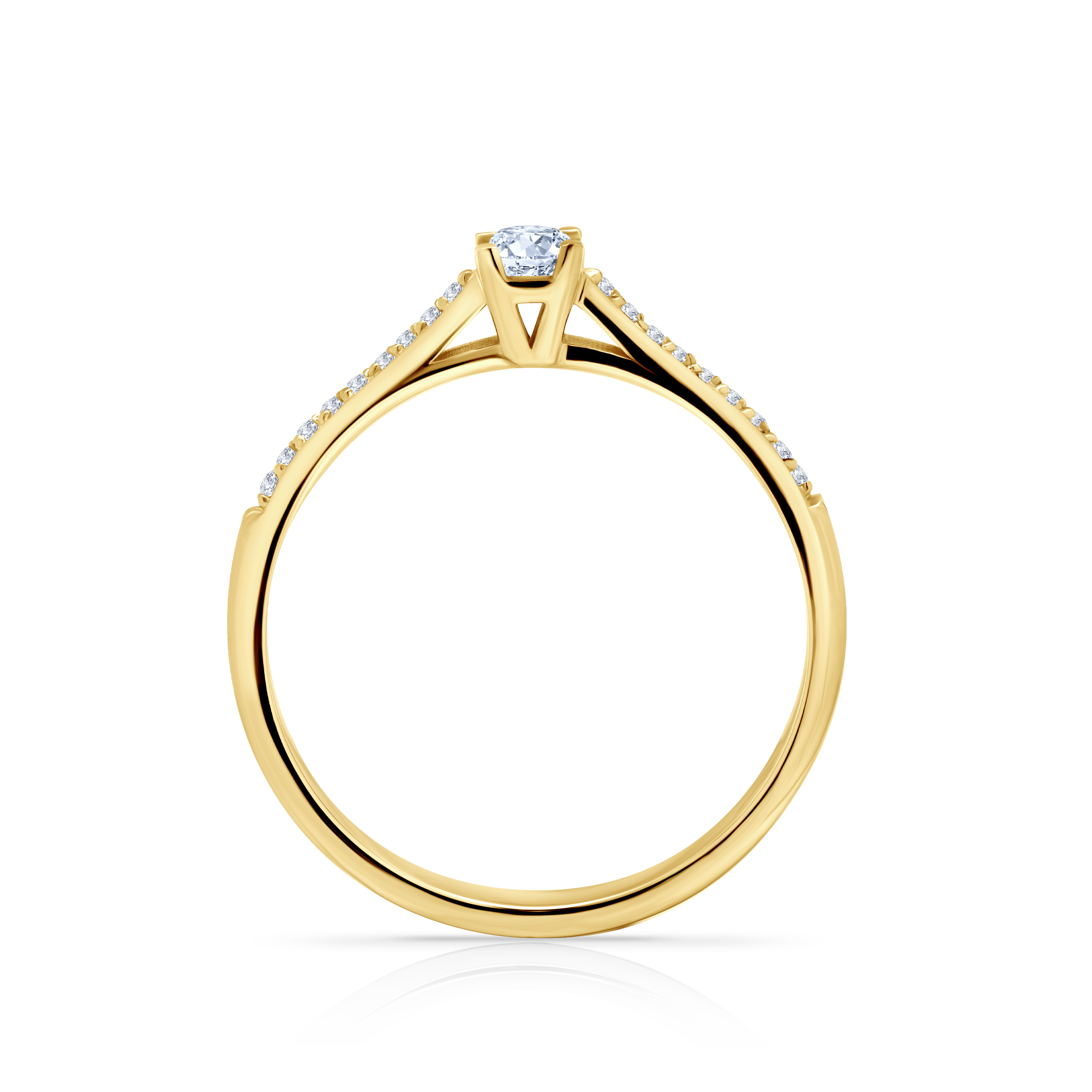 Pierścionek zaręczynowy SAVICKI: złoty, diament