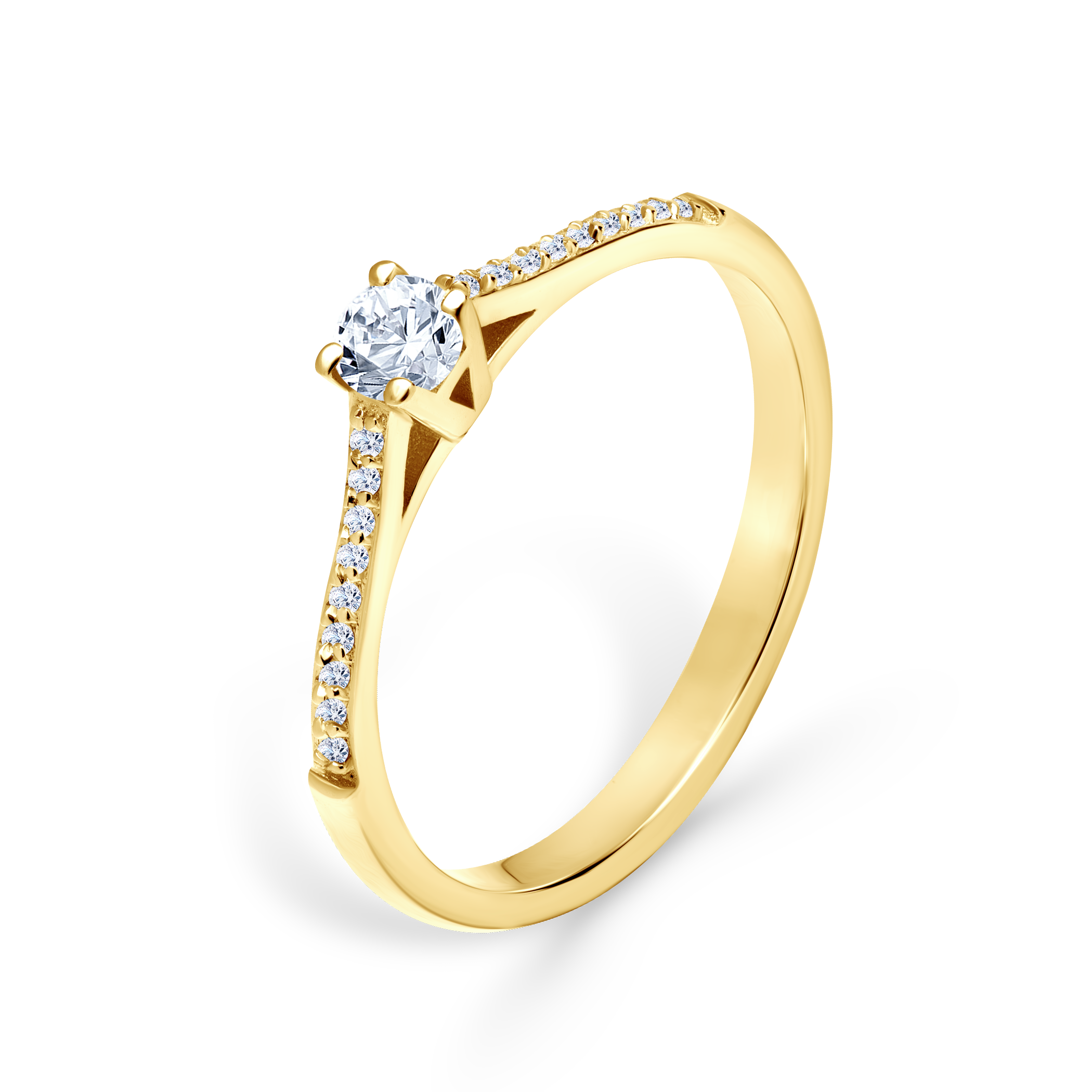 Pierścionek zaręczynowy SAVICKI: złoty, diament