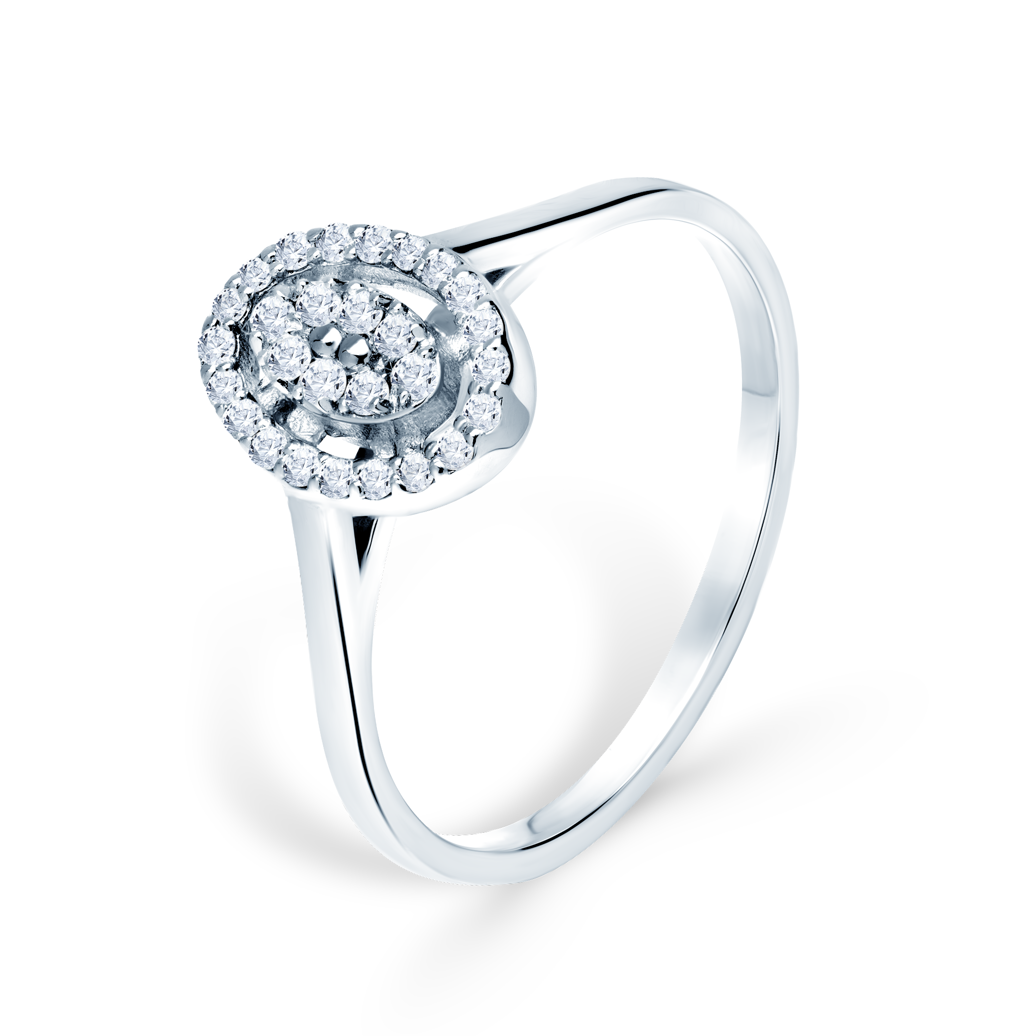 Pierścionek zaręczynowy SAVICKI: białe złoto, diament