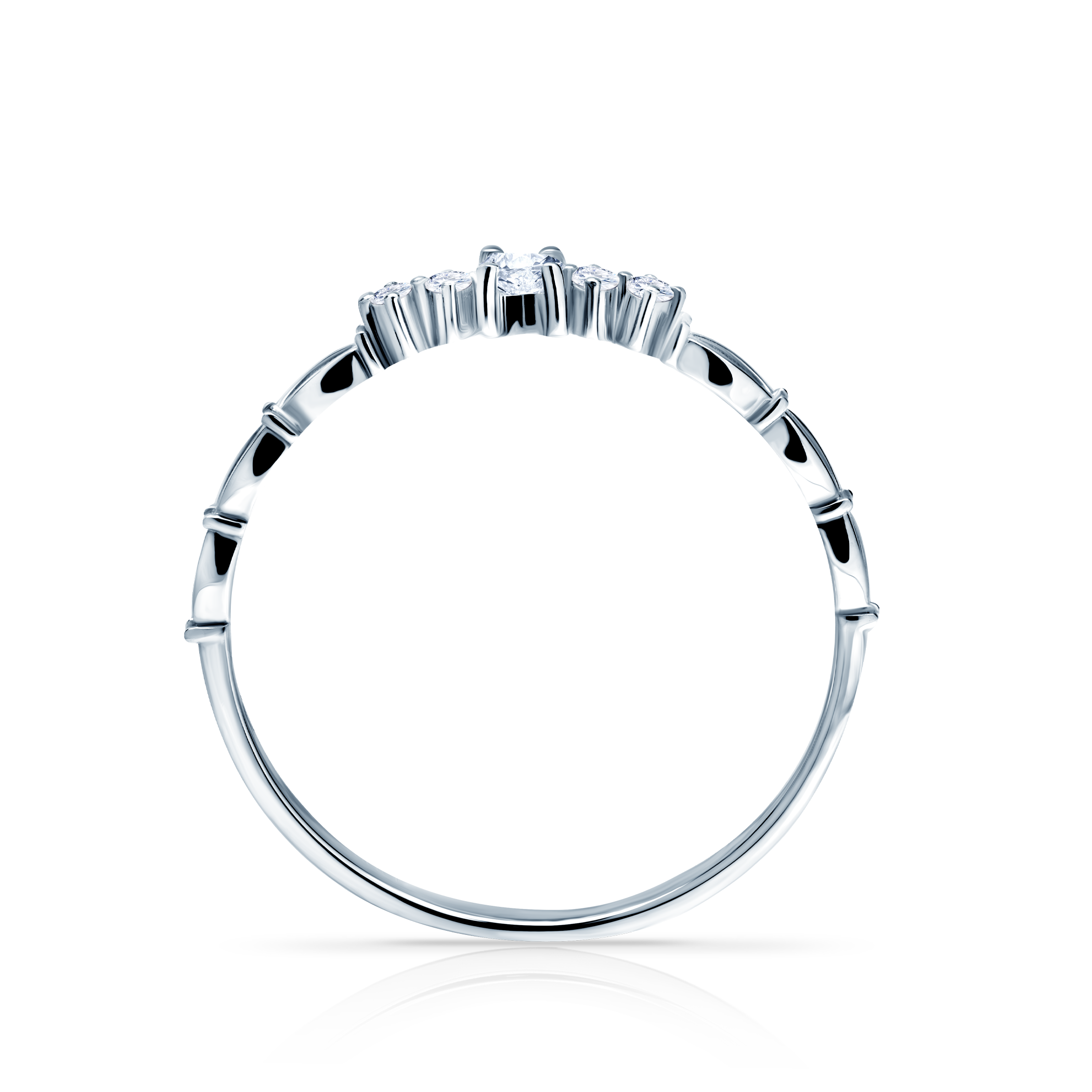 Pierścionek zaręczynowy SAVICKI: białe złoto, diament