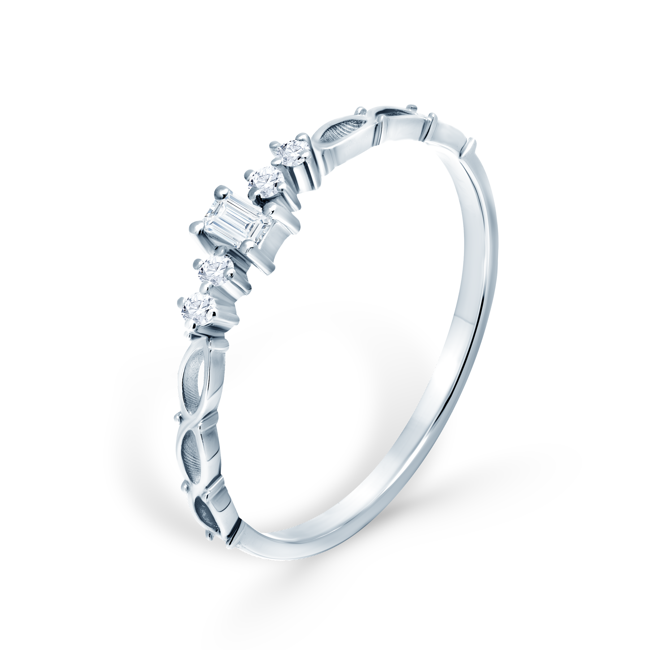 Pierścionek zaręczynowy SAVICKI: białe złoto, diament