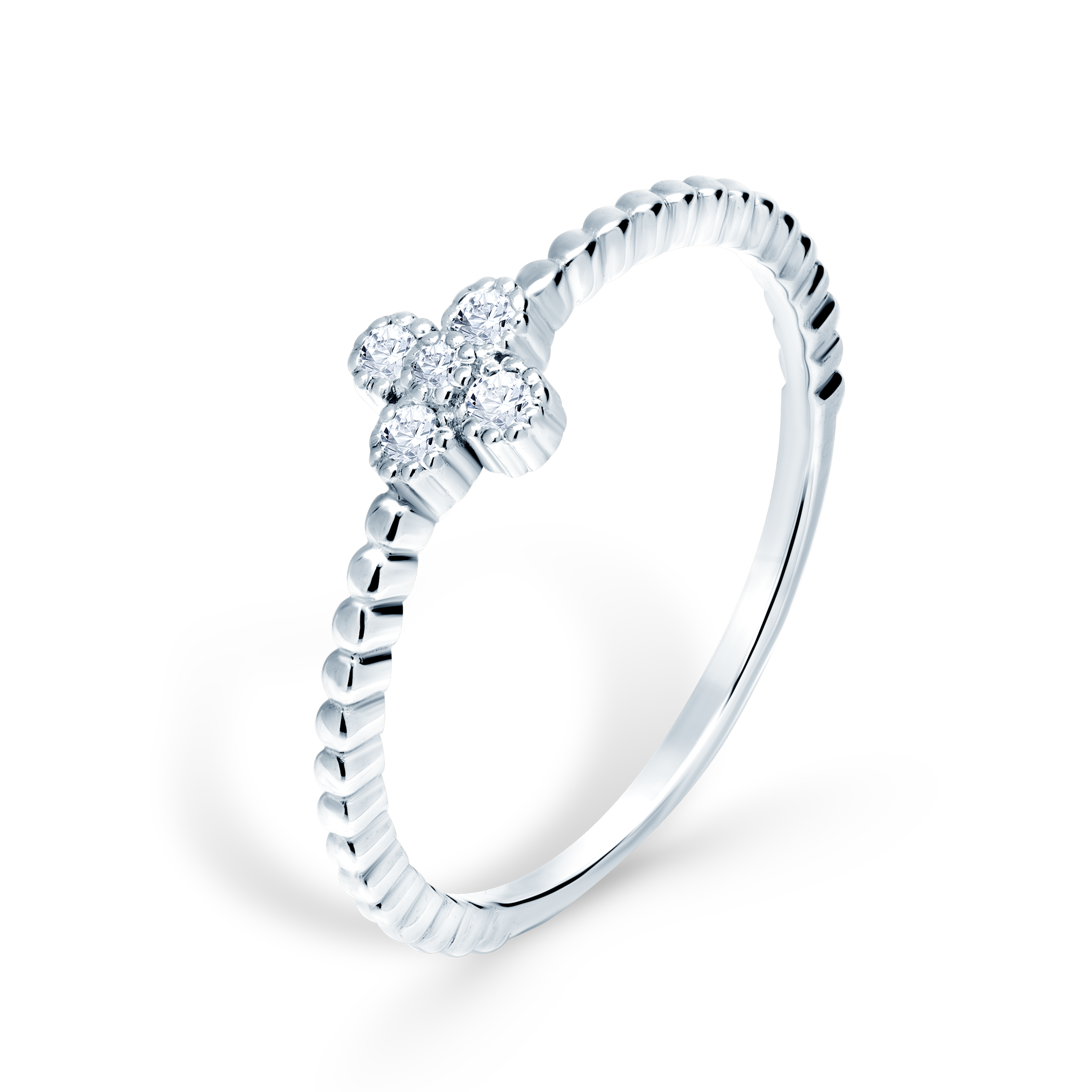 Pierścionek zaręczynowy SAVICKI: białe złoto, diament