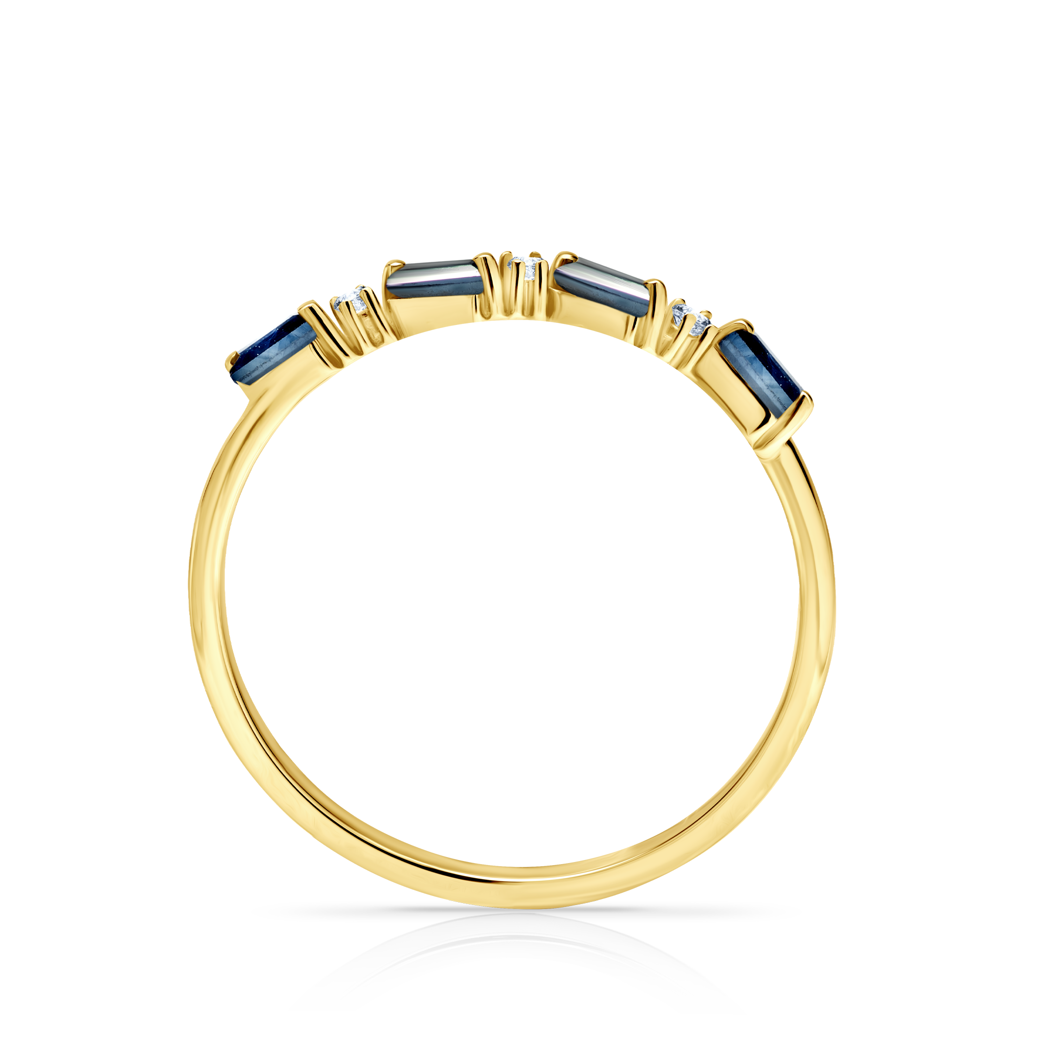 Pierścionek zaręczynowy SAVICKI: złoty, niebieski szafir