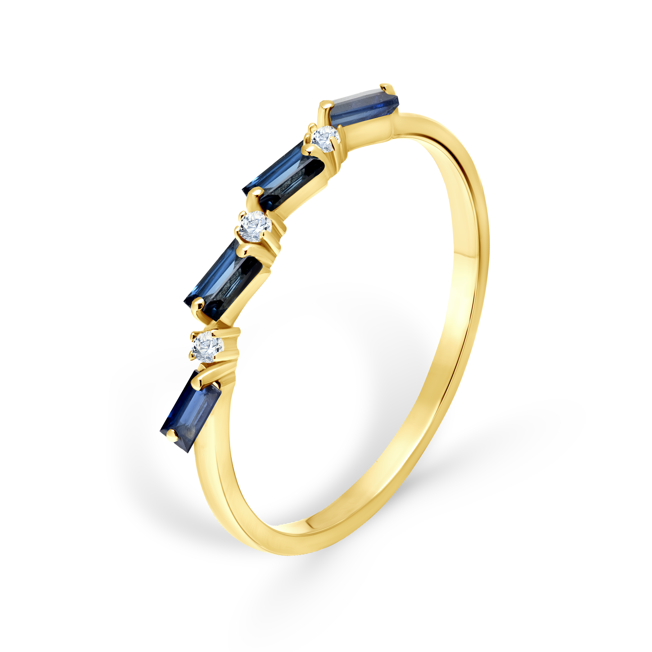 Pierścionek zaręczynowy SAVICKI: złoty, niebieski szafir