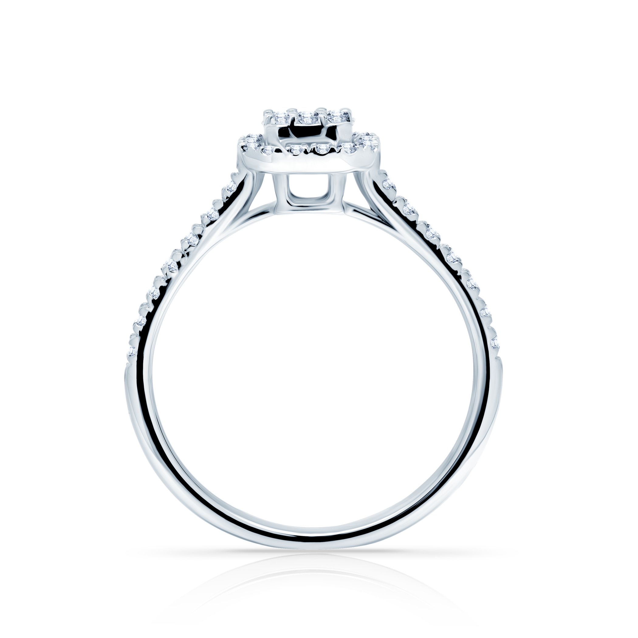 Pierścionek zaręczynowy SAVICKI: białe złoto, diament