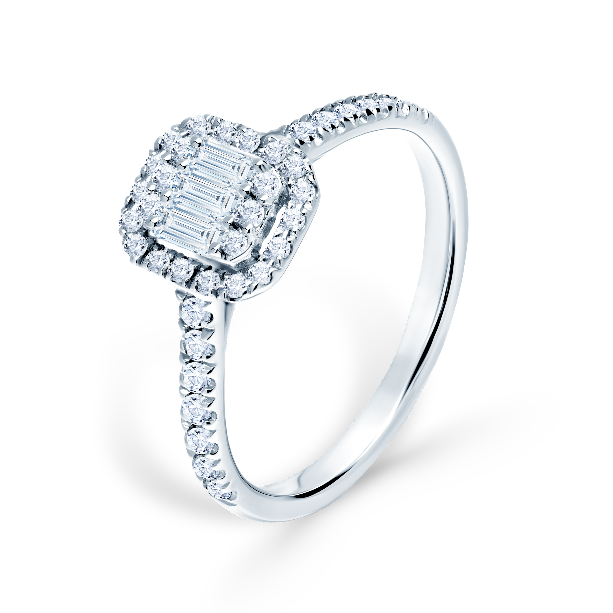 Pierścionek zaręczynowy SAVICKI: białe złoto, diament