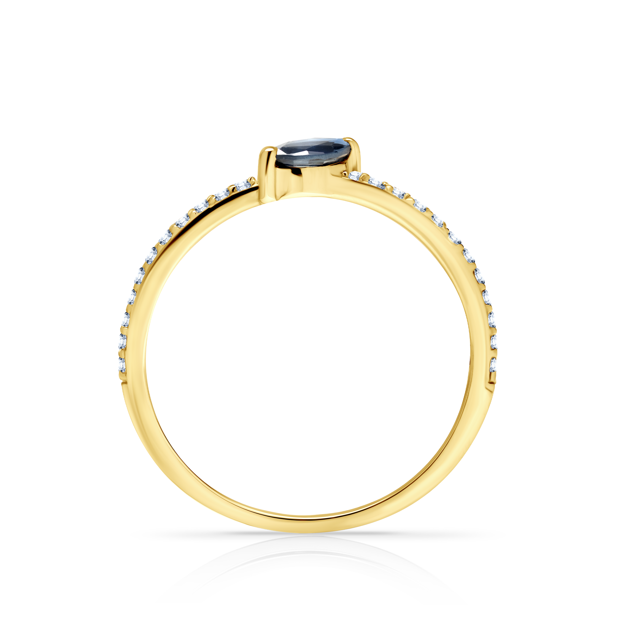 Pierścionek zaręczynowy SAVICKI: złoty, niebieski szafir