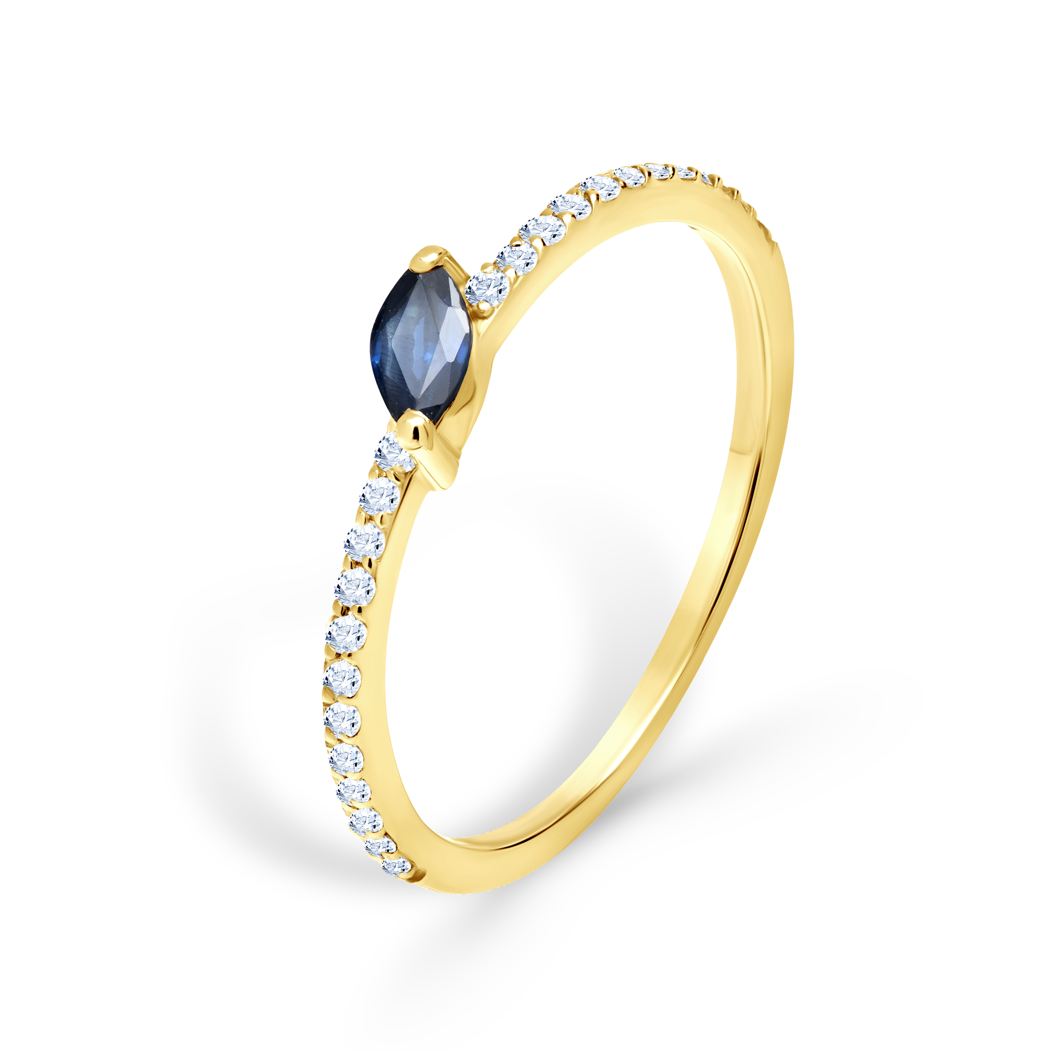 Pierścionek zaręczynowy SAVICKI: złoty, niebieski szafir