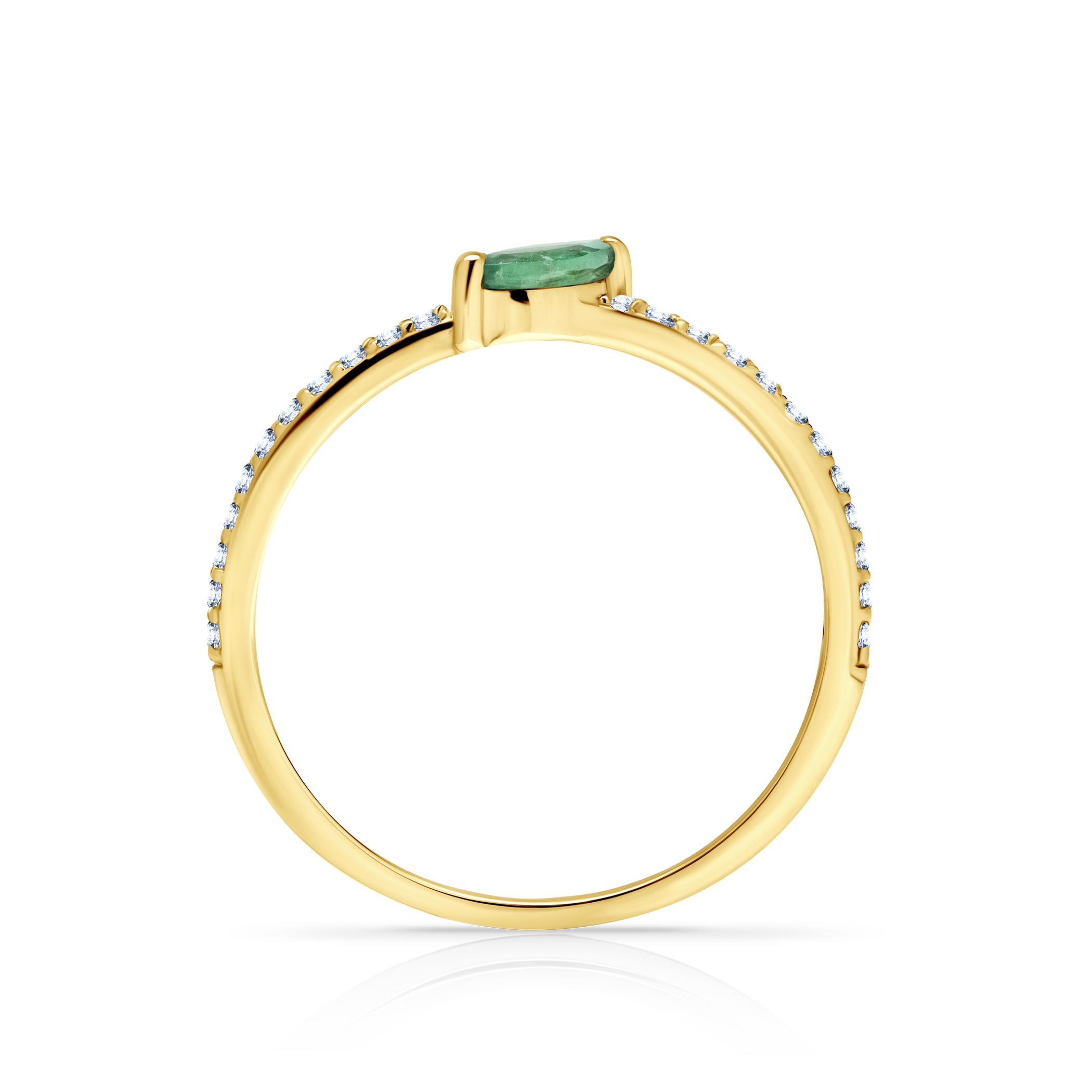 Pierścionek zaręczynowy SAVICKI: złoty, szmaragd