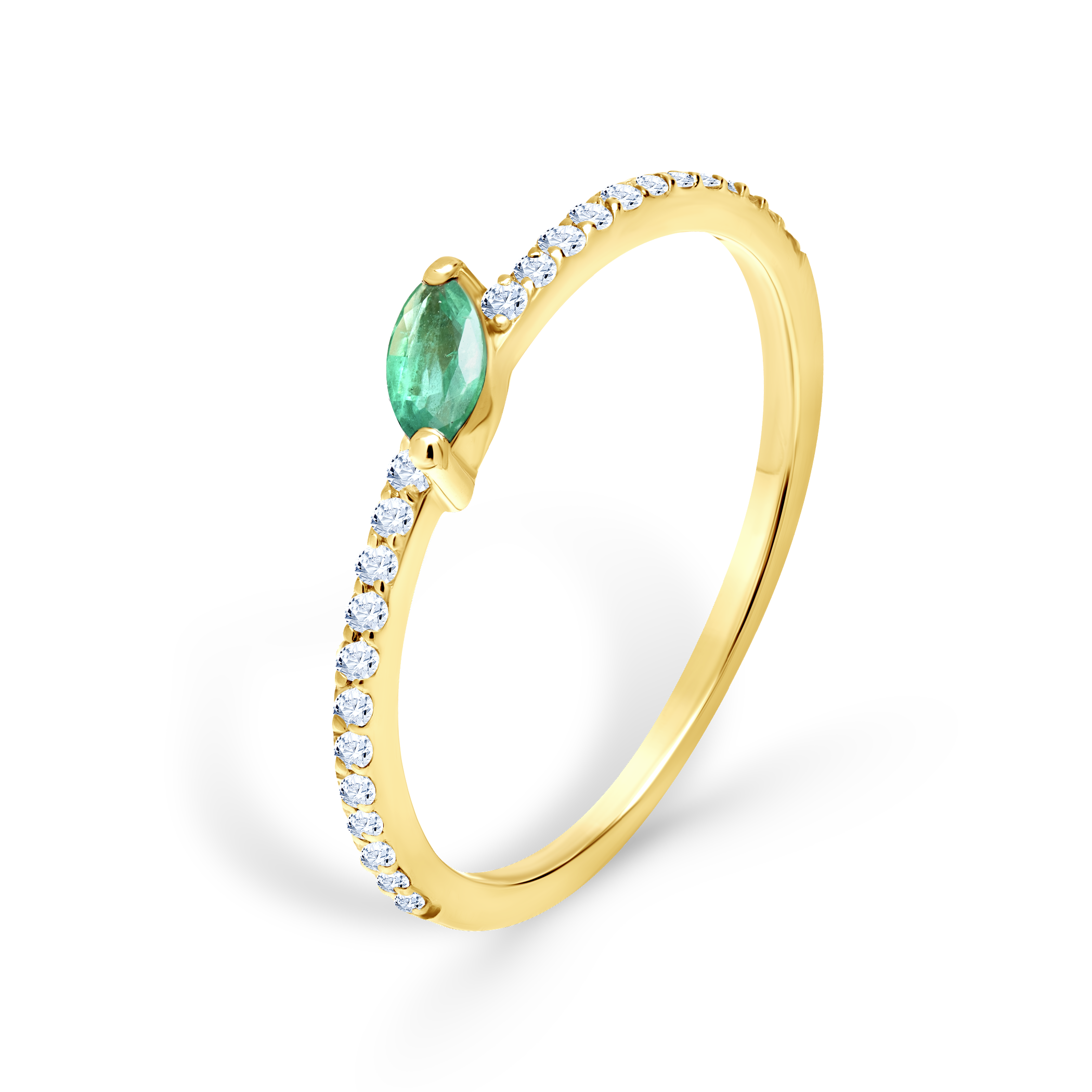 Pierścionek zaręczynowy SAVICKI: złoty, szmaragd