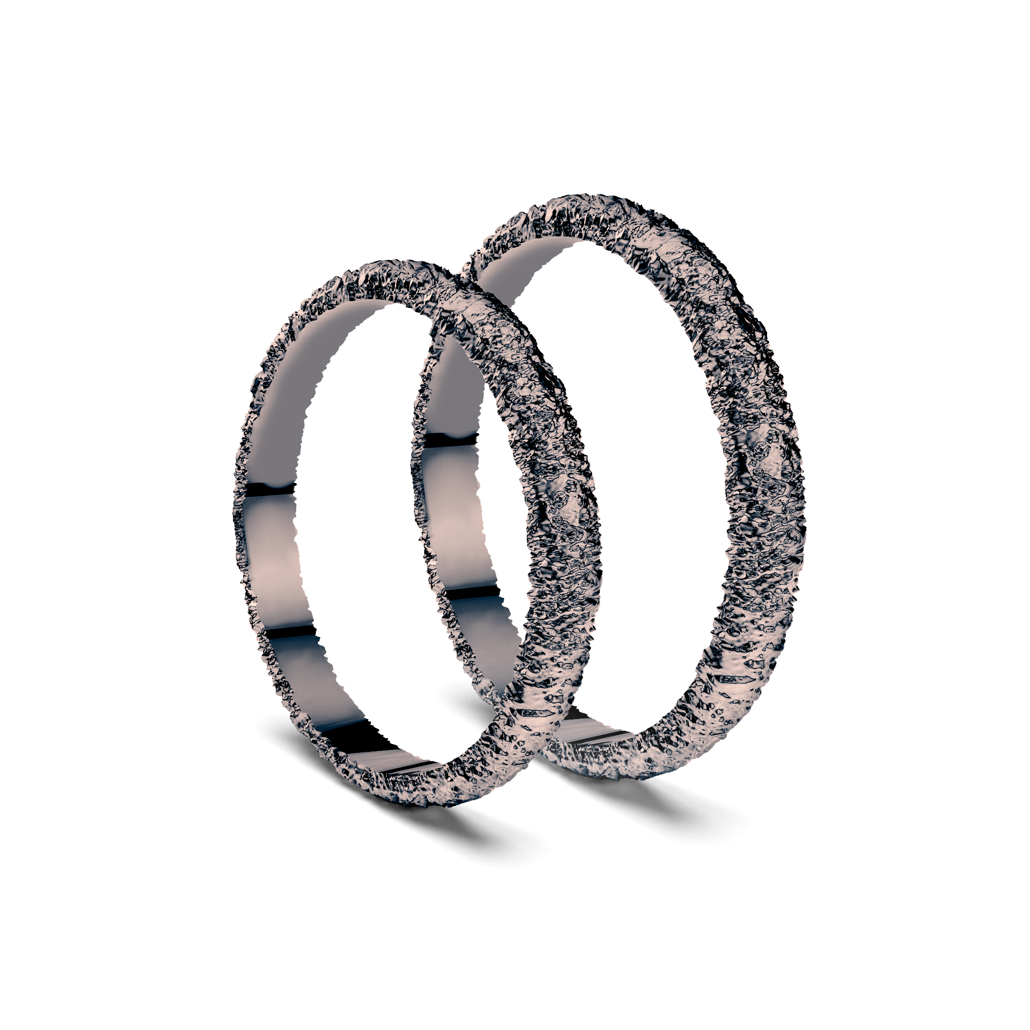 Partnerringe Sign of Love®: schwarzes Gold, flach 2,6 mm