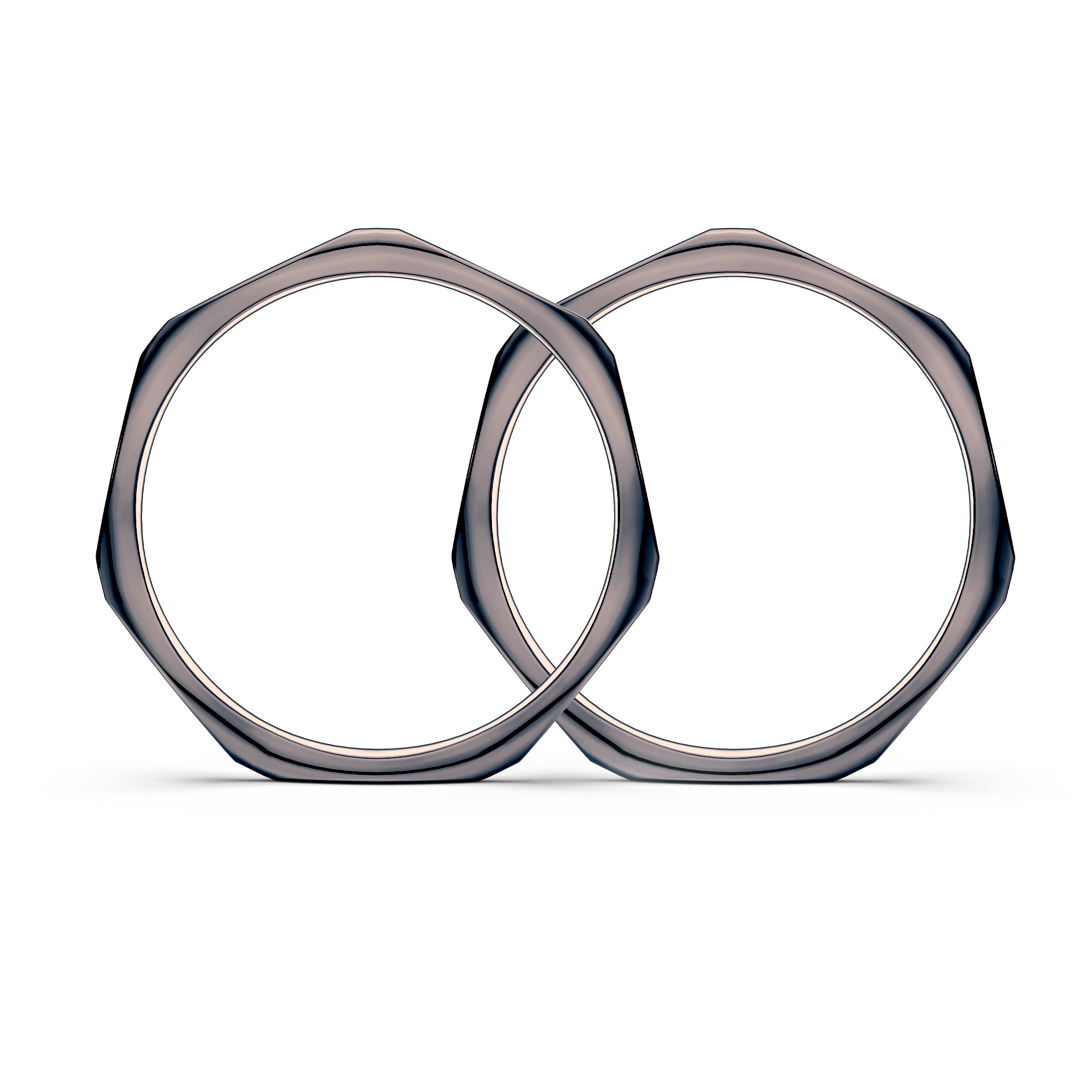 Partnerringe Sign of Love®: schwarzes Gold, flach 1,9 mm