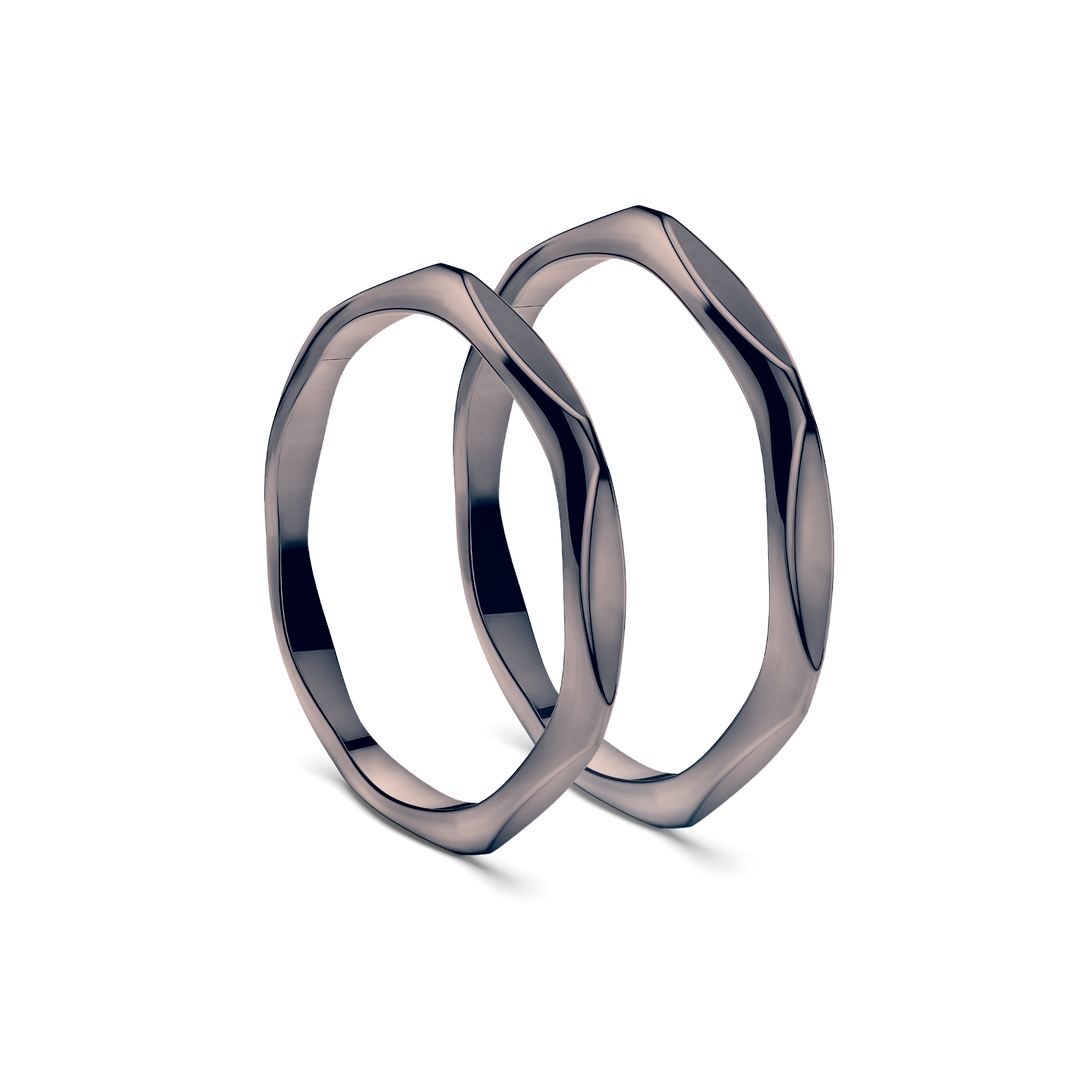 Partnerringe Sign of Love®: schwarzes Gold, flach 1,9 mm