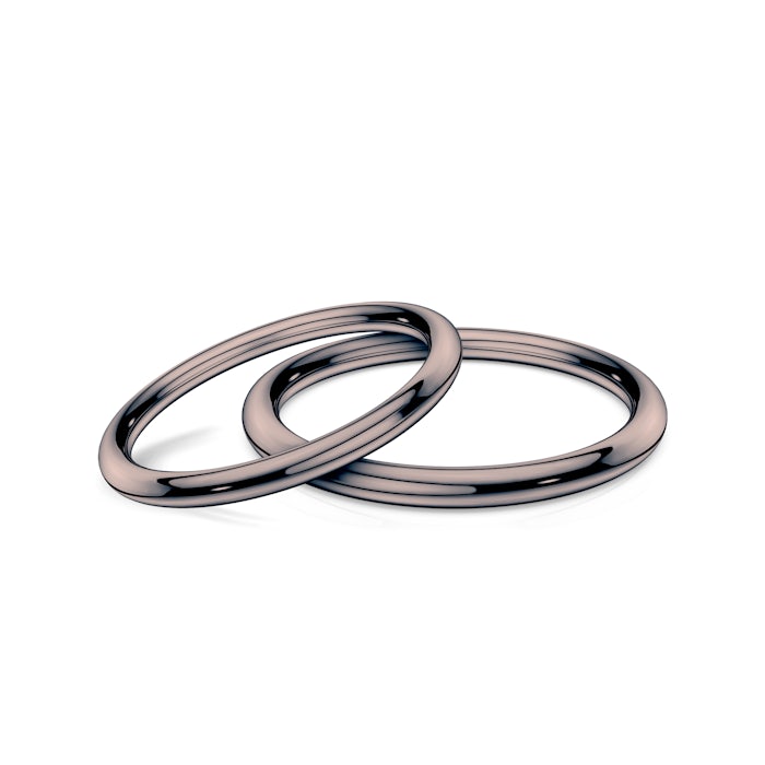 Partnerské prsteny Sign of Love®: černé zlato, kulaté, 1,7 mm