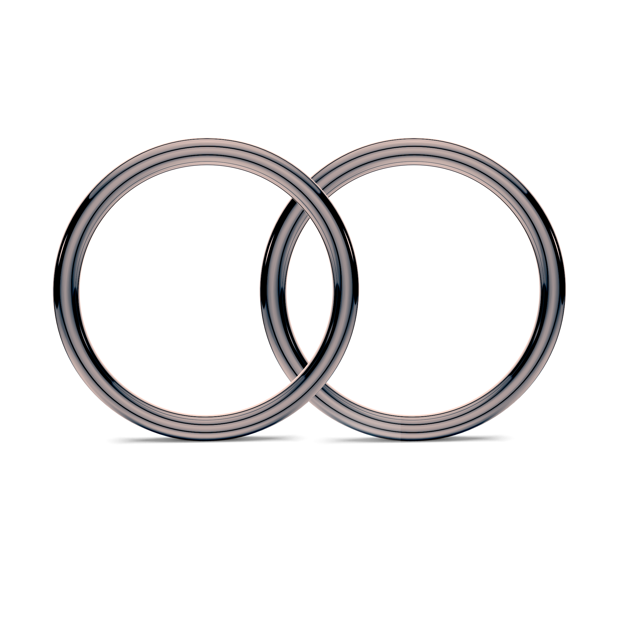 Partnerringe Sign of Love®: schwarzes Gold, rund 1,7 mm