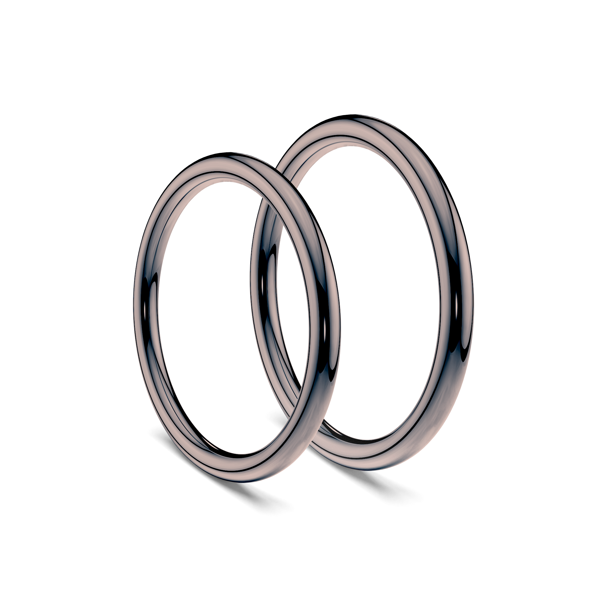 Partnerringe Sign of Love®: schwarzes Gold, rund 1,7 mm