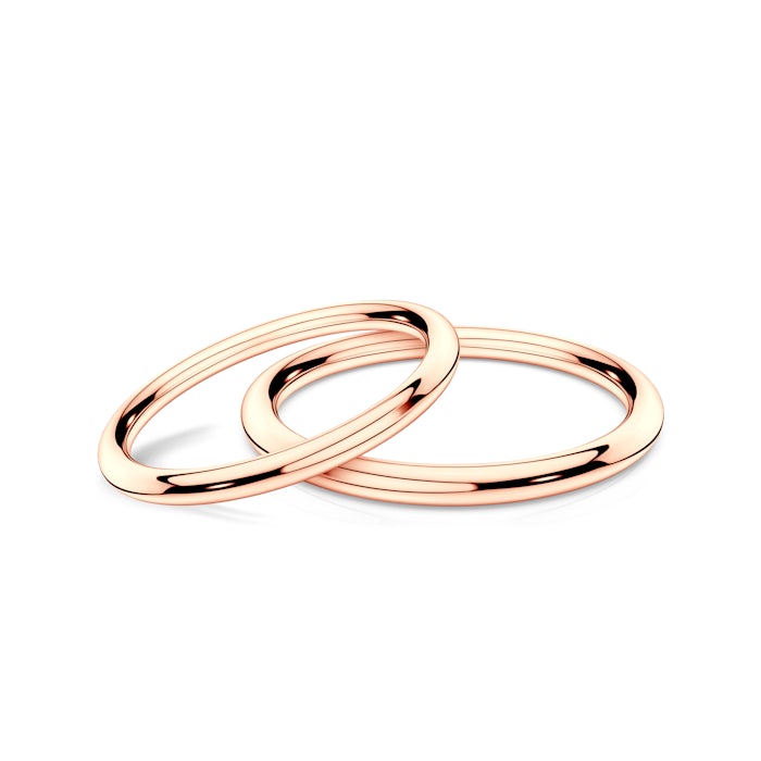 Obrączki partnerskie Sign of Love®: różowe złoto, okrągłe 1,7mm