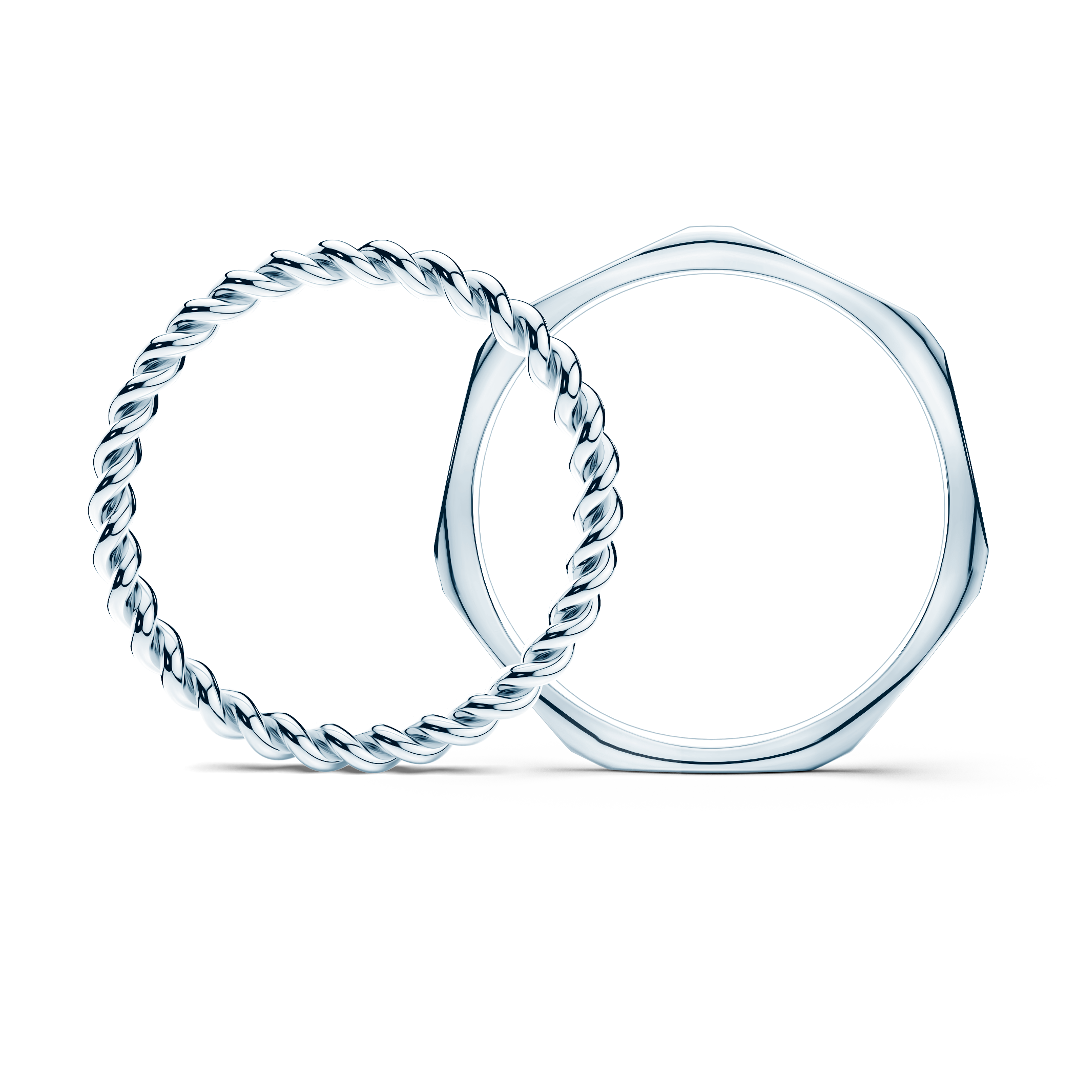 Partnerringe Sign of Love®: Weißgold, rund 1,6 mm und flach 1,9 mm